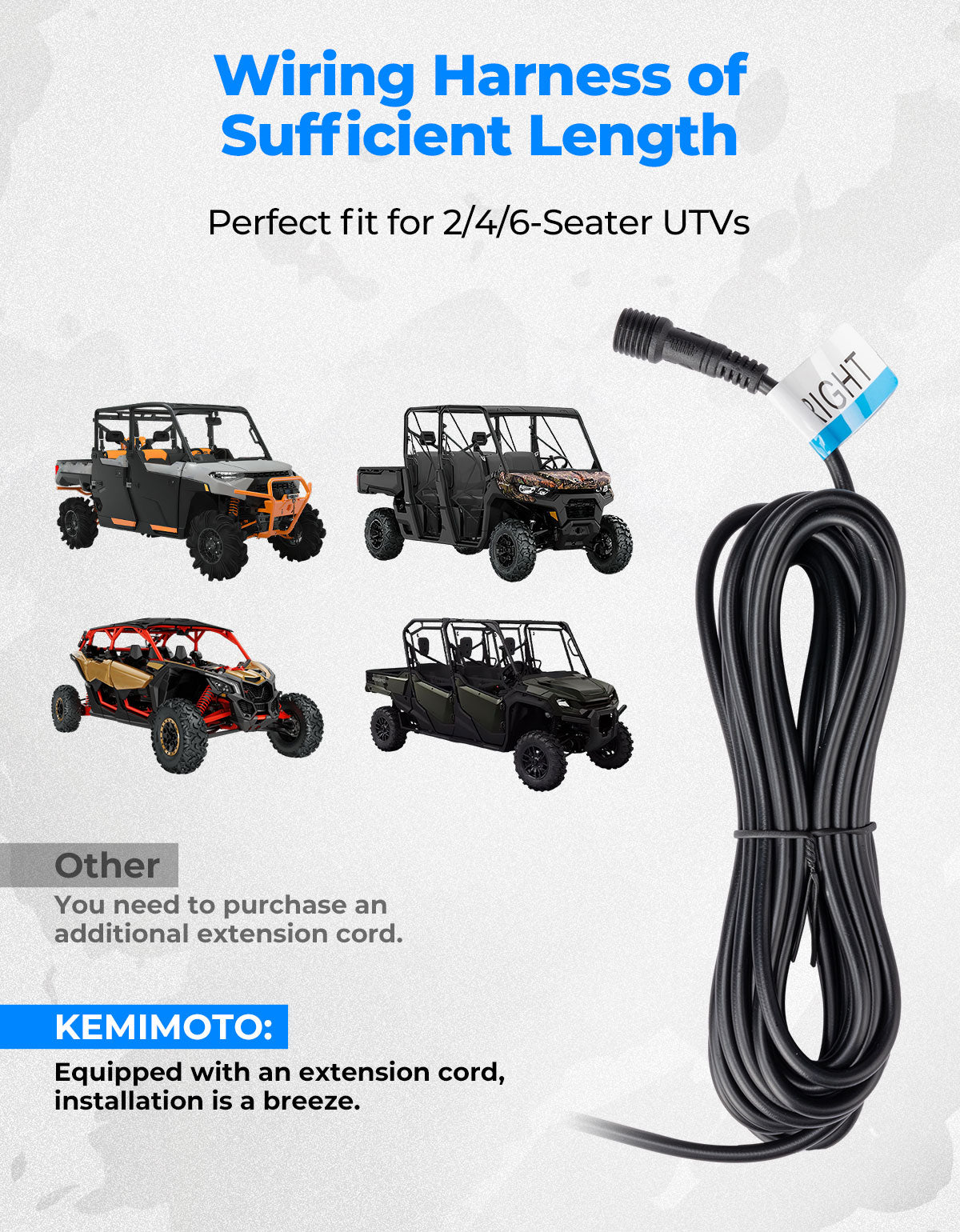 KEMIMOTO Kit Frecce UTV Plug & Play LED Ambra Universale