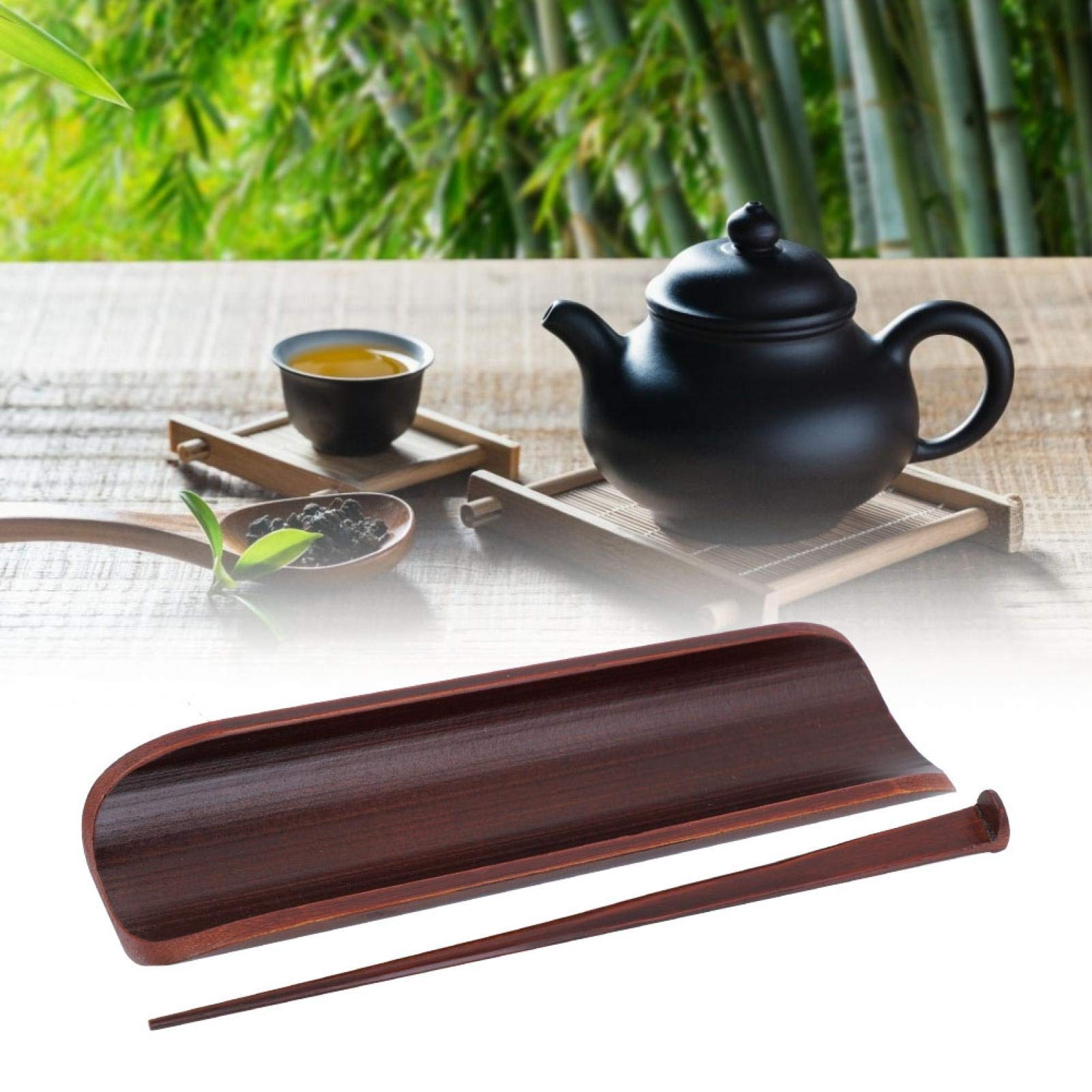 Kuuleyn Set Utensili Tè Bambù Cerimonia Gongfu 2 Pezzi Bambù