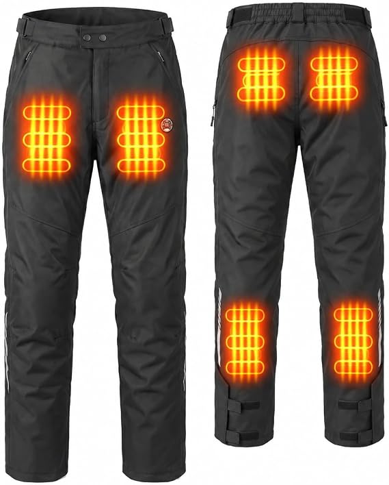Kemimoto pantaloni moto riscaldati antivento con armor CE