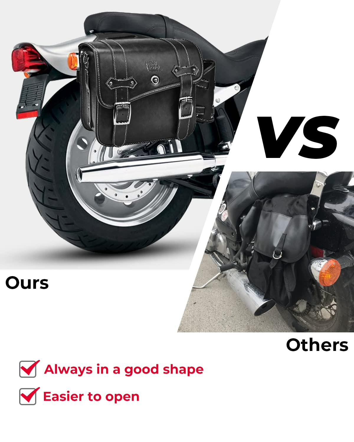 Kemimoto borsa laterale moto pelle PU portabicchiere