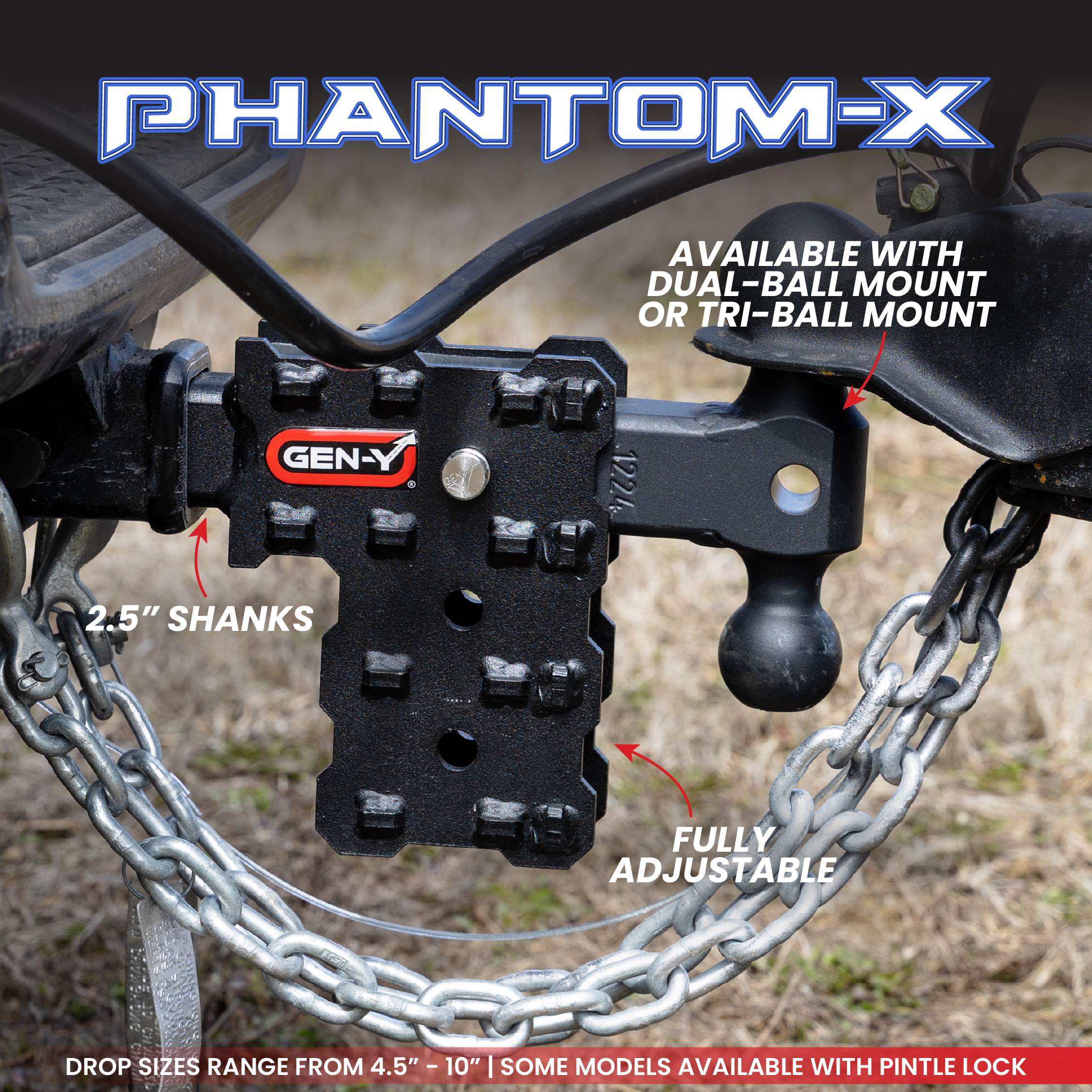 GEN-Y Hitch PHANTOM-X 16K Gancio Traino 2,5" Acciaio