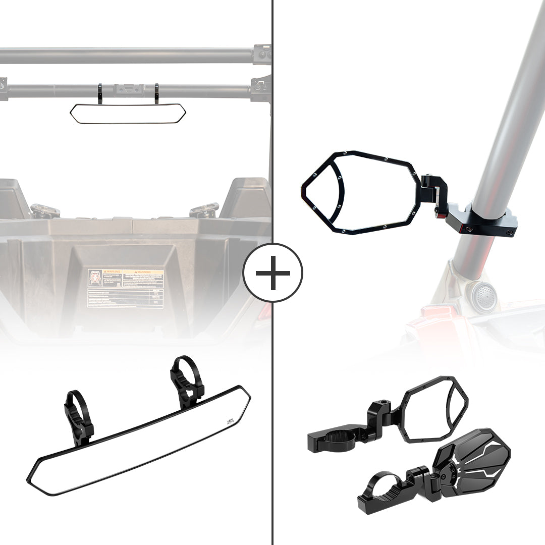 KEMIMOTO kit specchi centrale + laterali UTV barra 42-51 mm