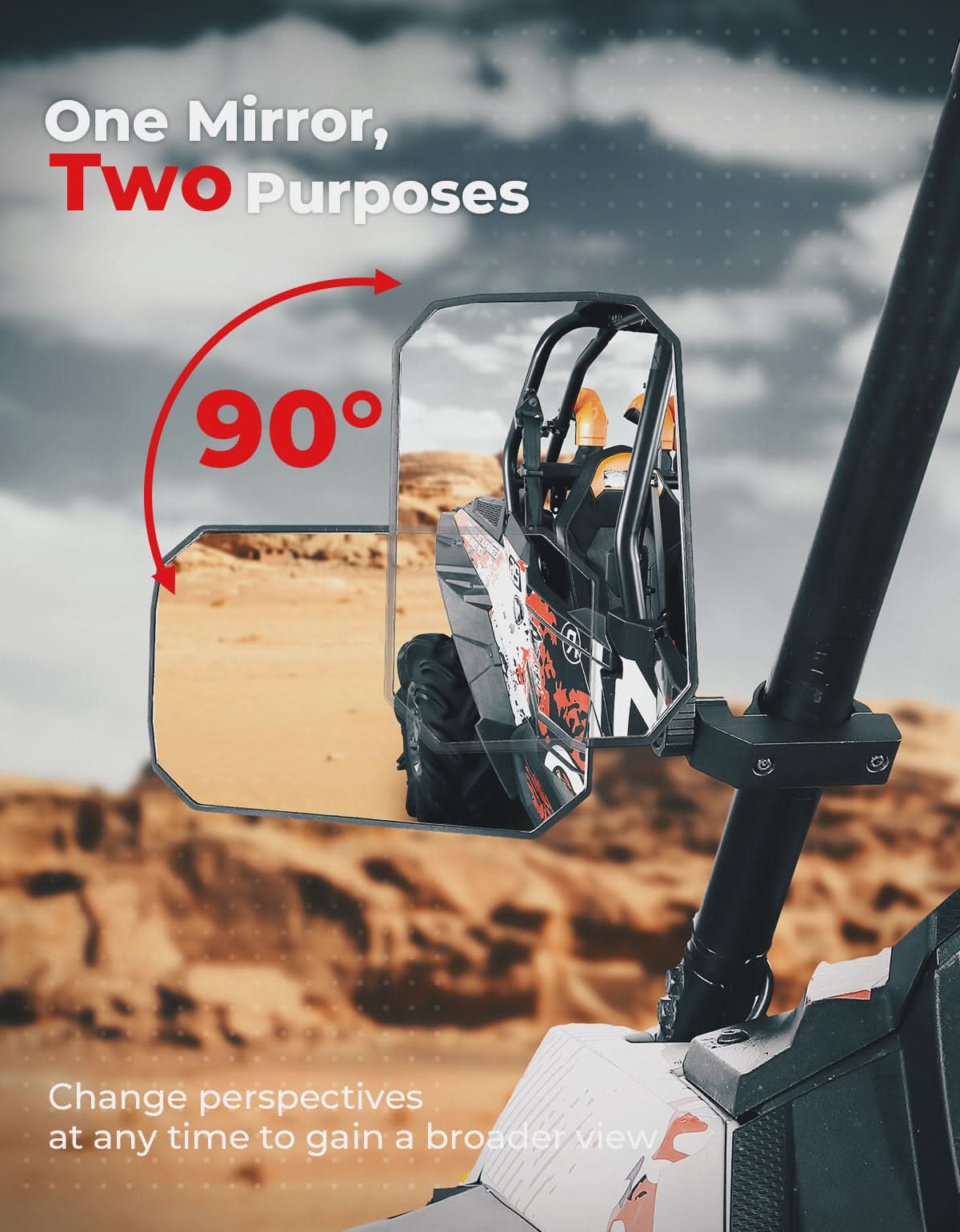 Kemimoto UTV specchietti laterali alluminio 203mm grandi