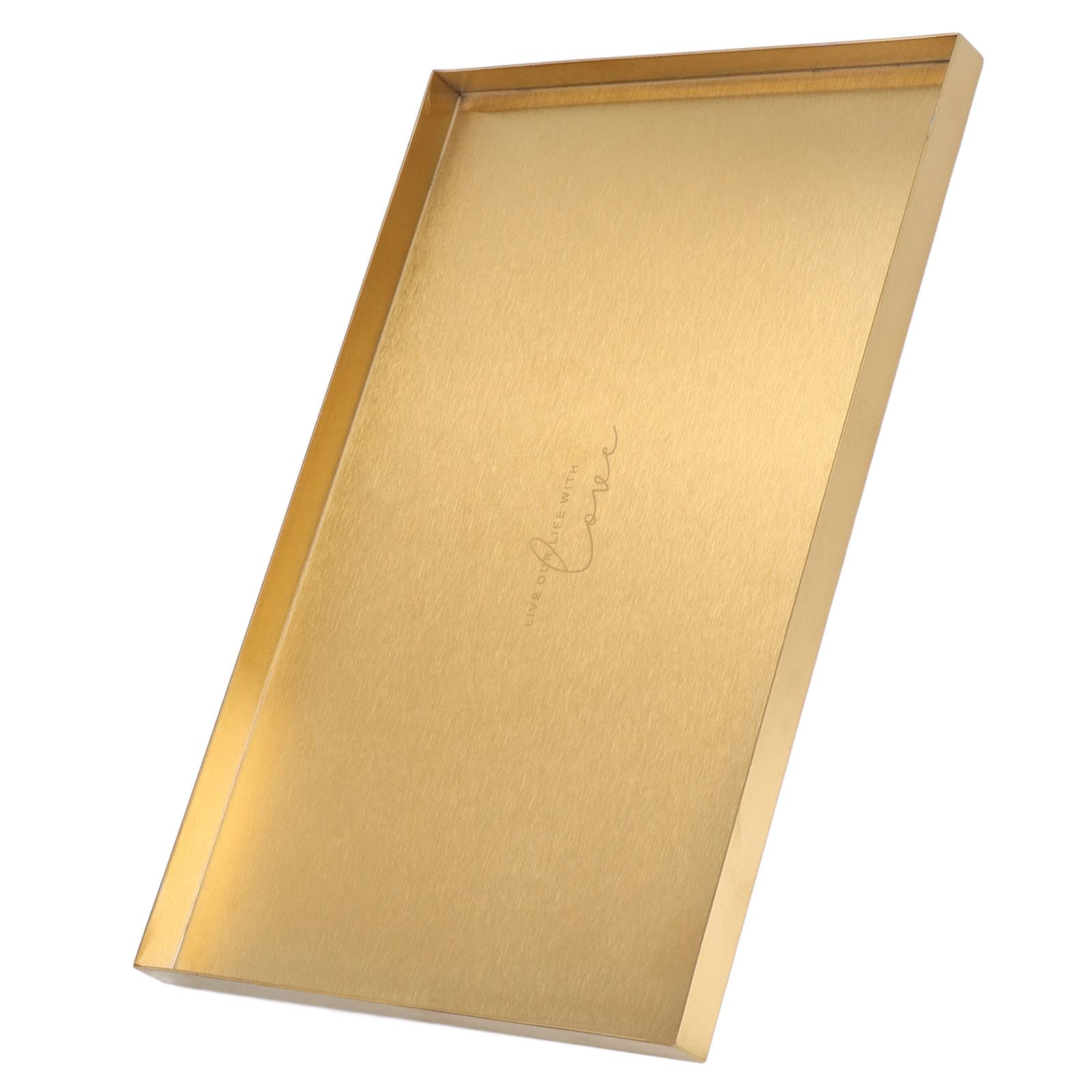 Hapivida Vassoio Rettangolare Acciaio Inox Oro 30 cm