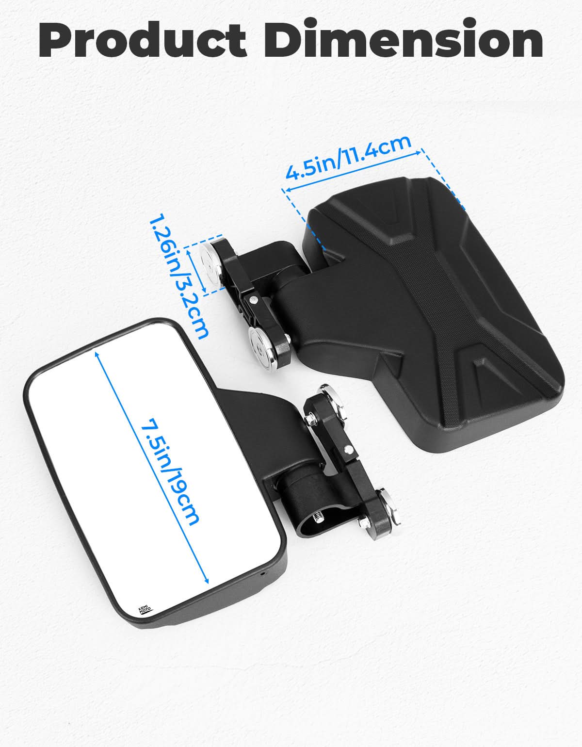 Kemimoto specchietto laterale golf cart magnetico convesso