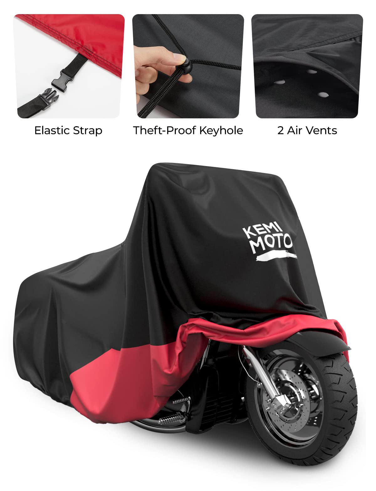 Kemimoto Cruiser telo coprimoto impermeabile rosso