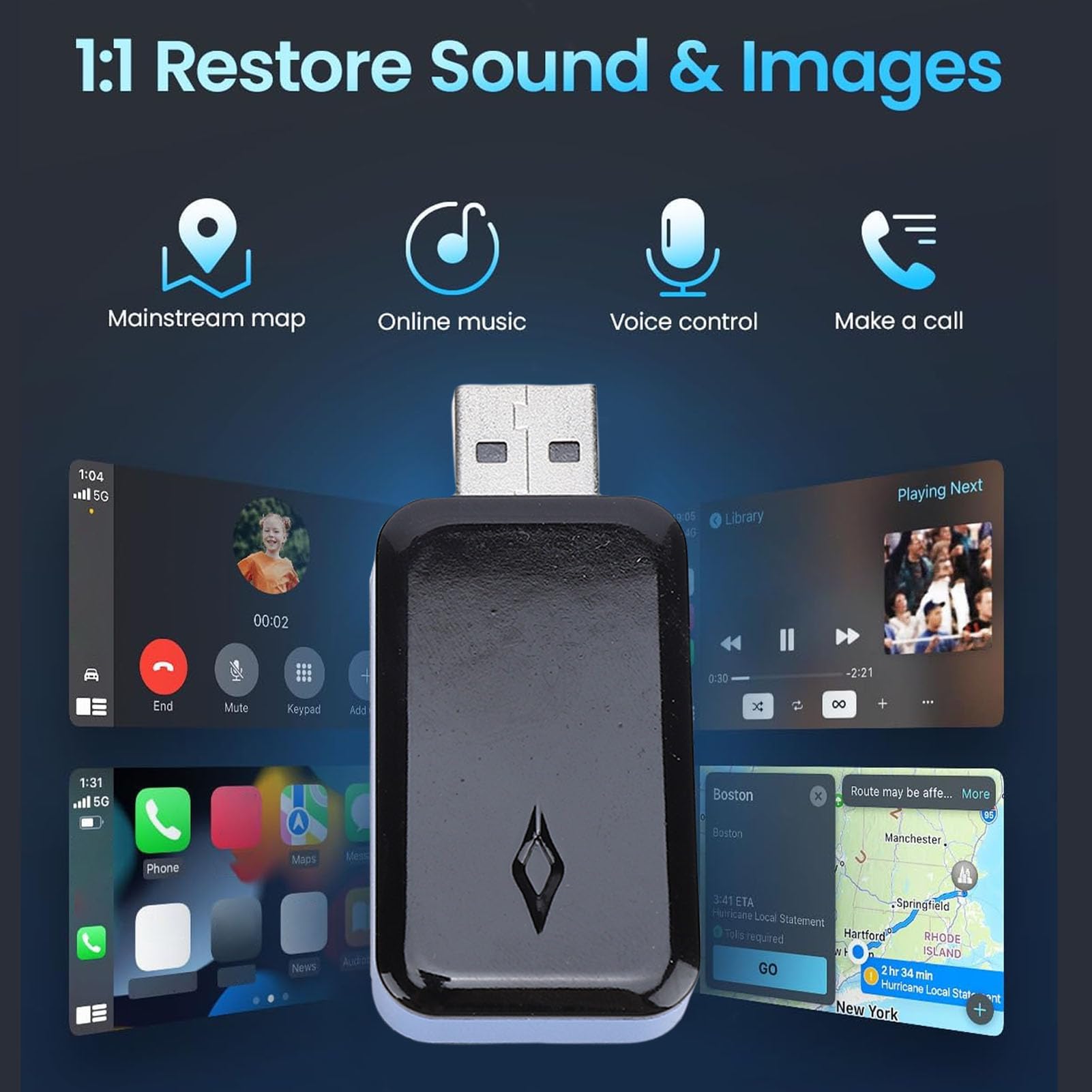 AOWINHIT Adattatore Wireless Auto iOS USB WiFi 5G
