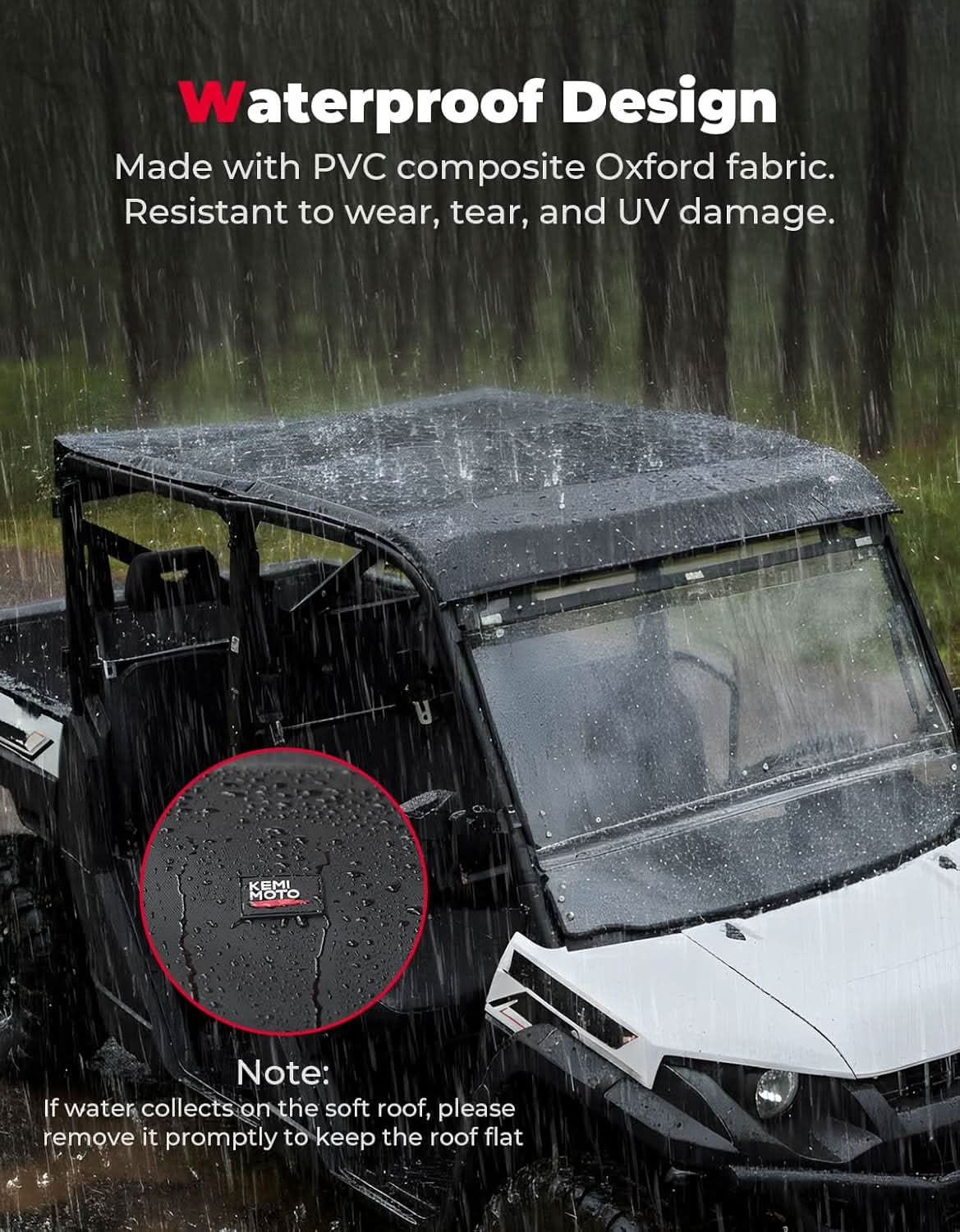 Kemimoto tetto morbido Polaris Ranger Crew XP 1000 pieghevole PVC