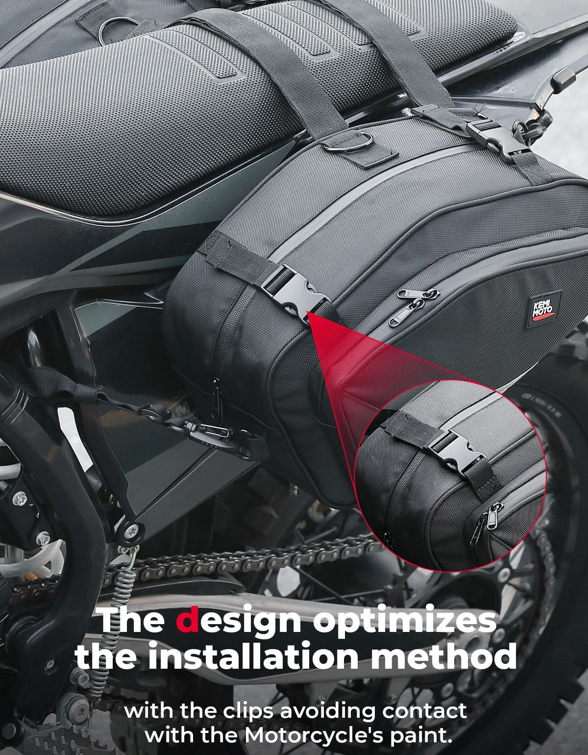 Kemimoto borse laterali moto impermeabili 20L antipioggia