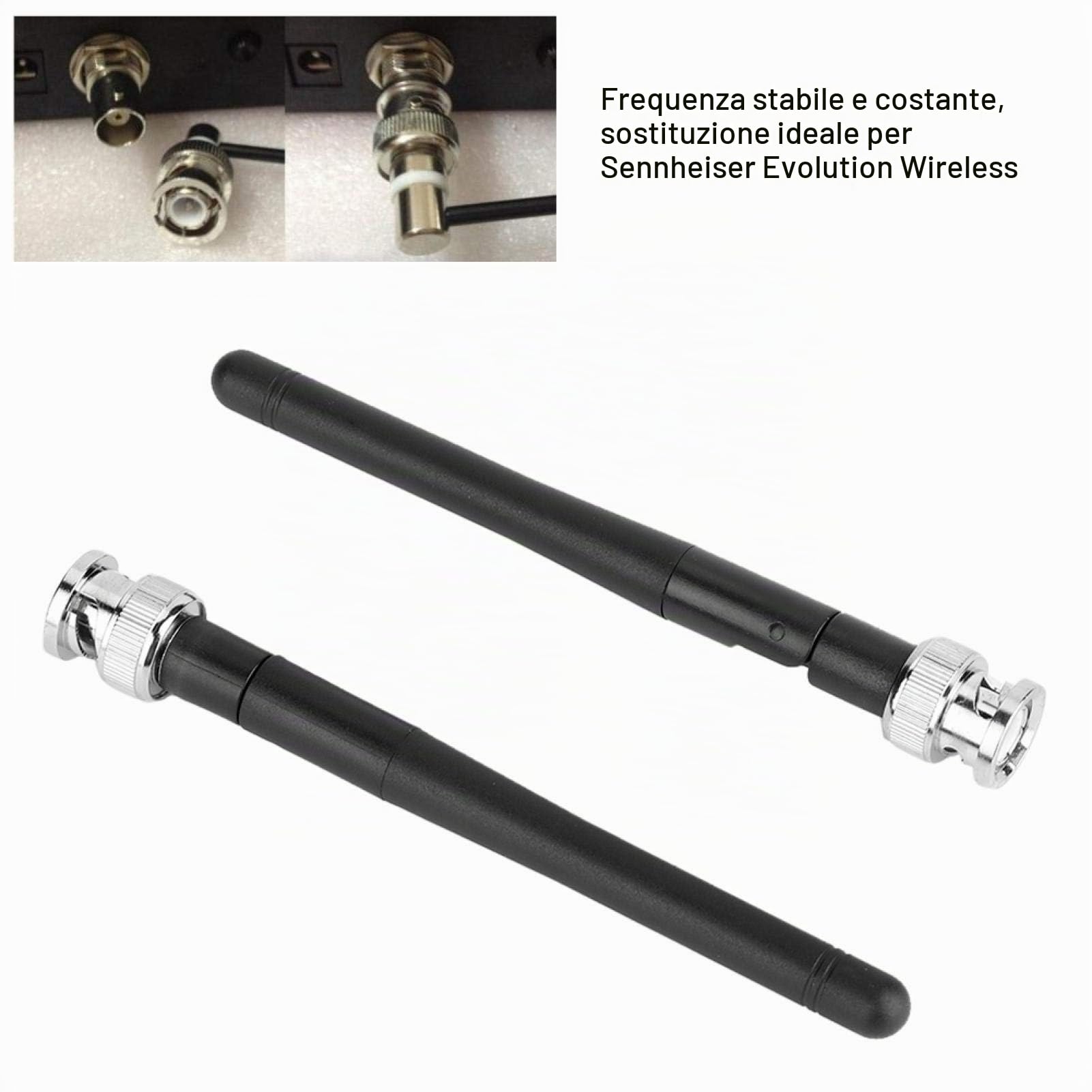 Kuuleyn Antenna UHF BNC nera 2 pezzi Sennheiser