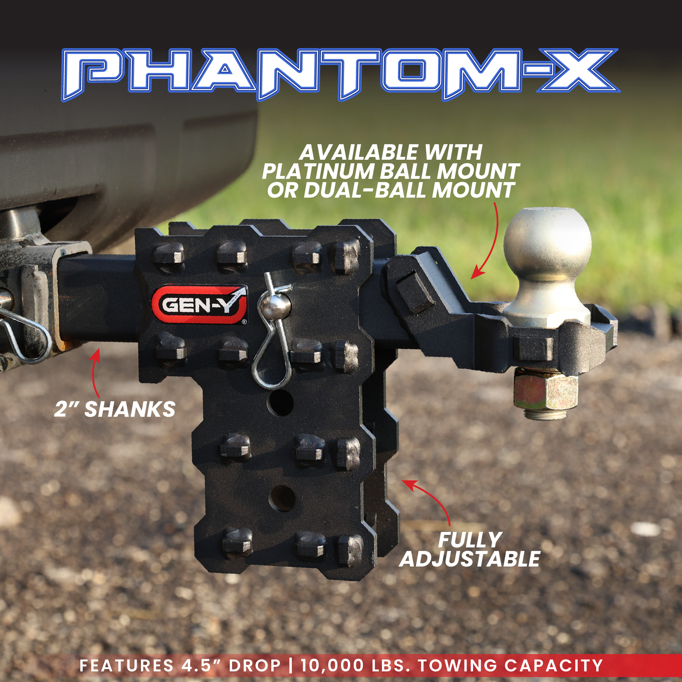 GEN-Y Hitch PHANTOM-X gancio traino regolabile 10K