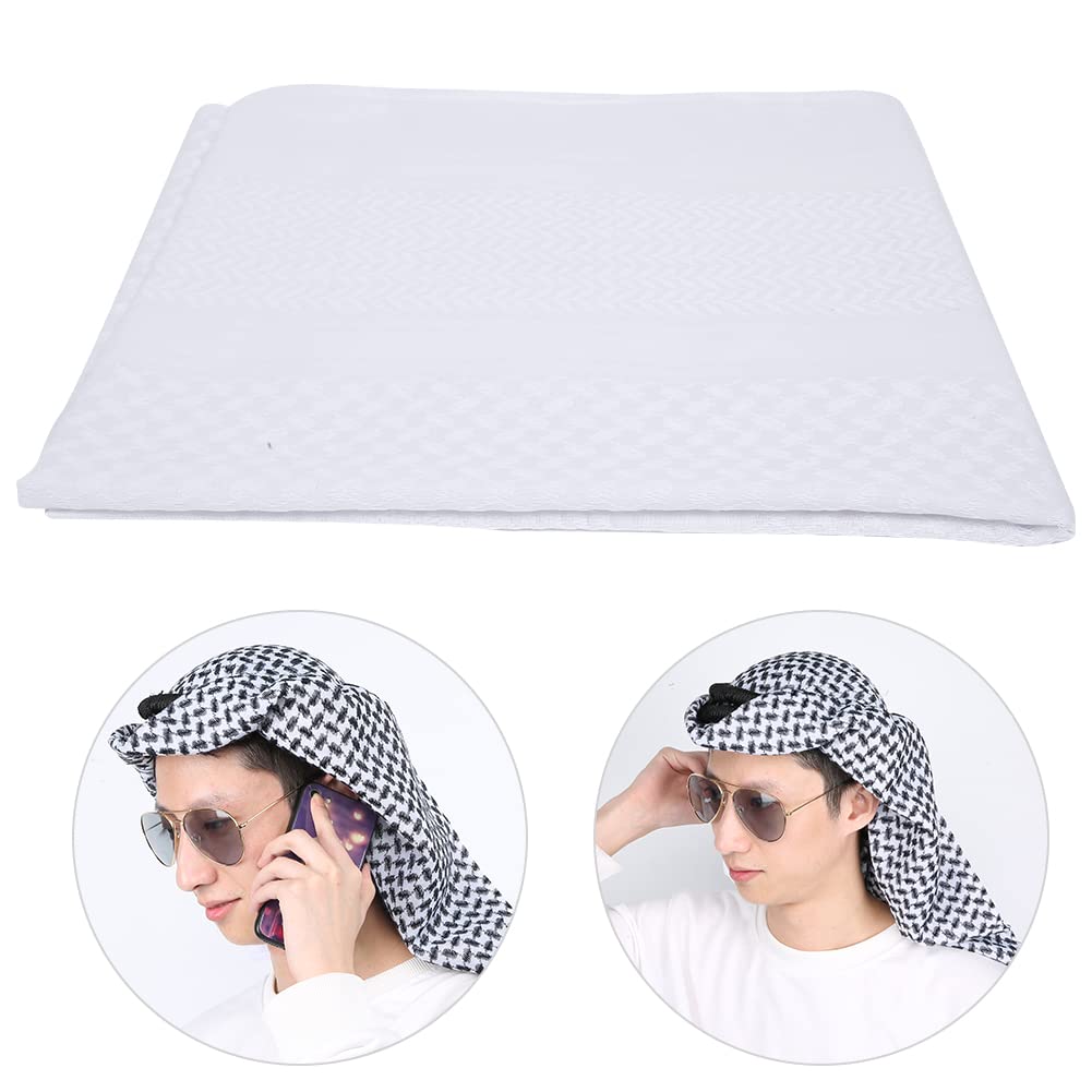 Hapivida Foulard Arabo keffiyeh bianco 140 cm con fascia