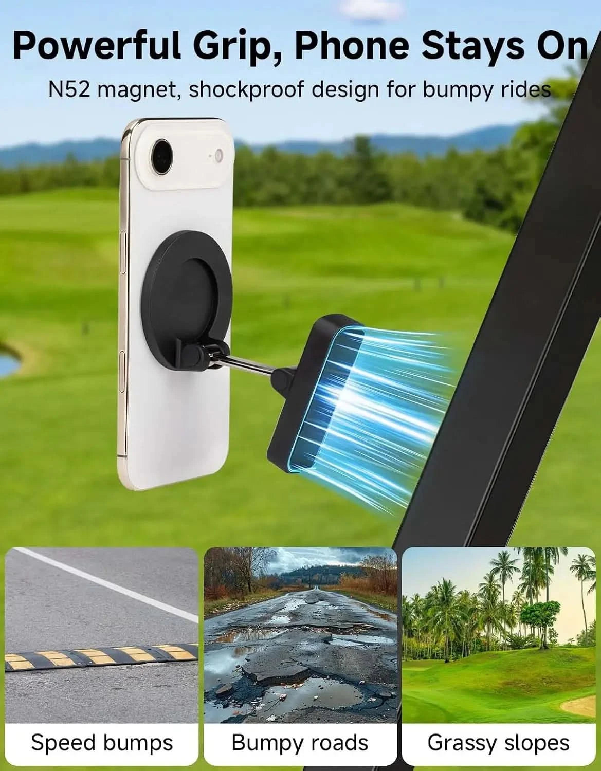Kemimoto Portacellulare Magnetico Golf Cart MagSafe N52 Compatto