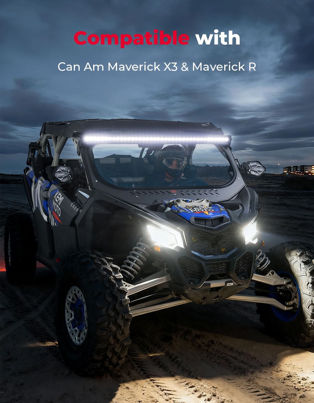 KEMIMOTO Maverick X3 barra LED RGB 50" 390W impermeabile