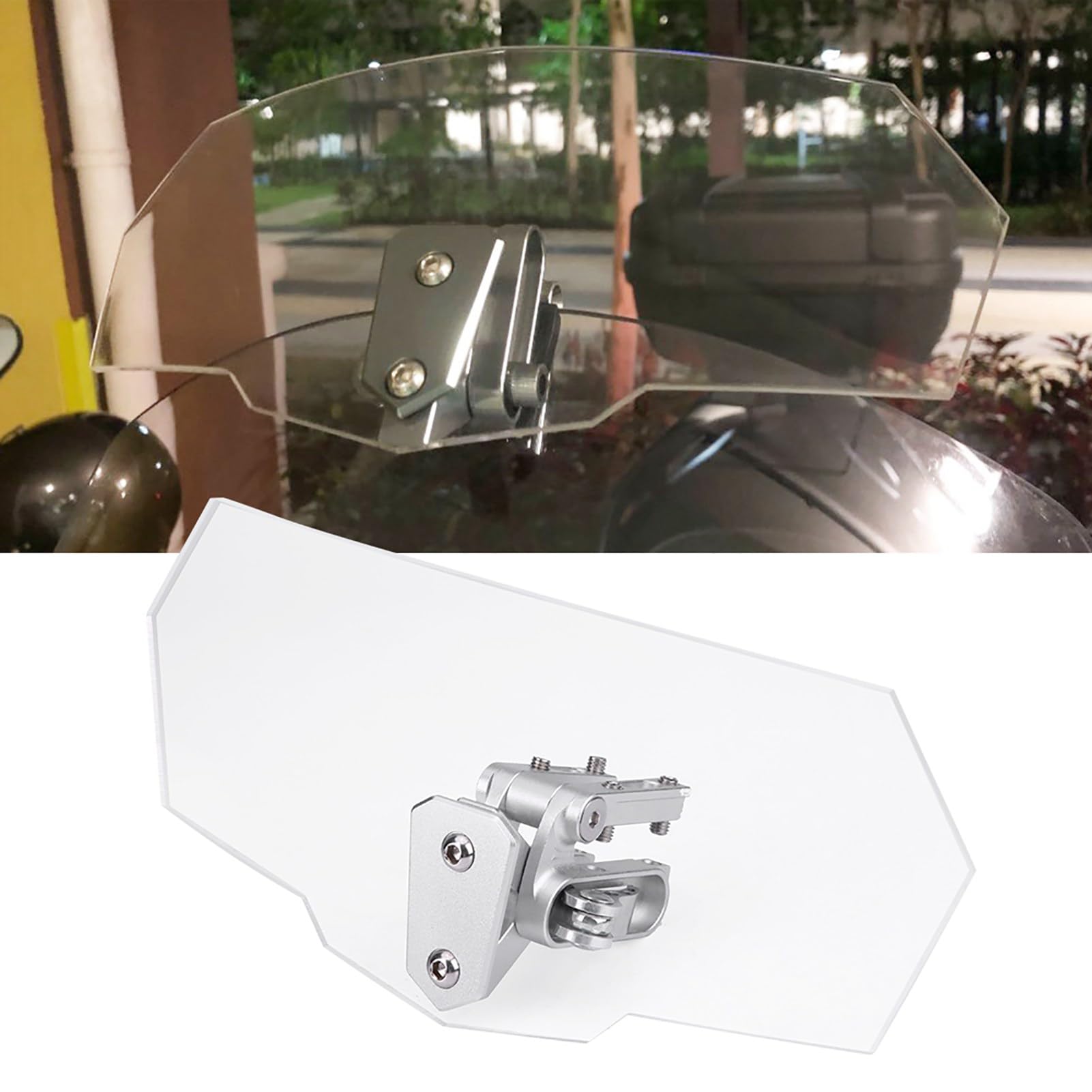 AOWINHIT Deflettore Parabrezza Moto Regolabile 270 mm