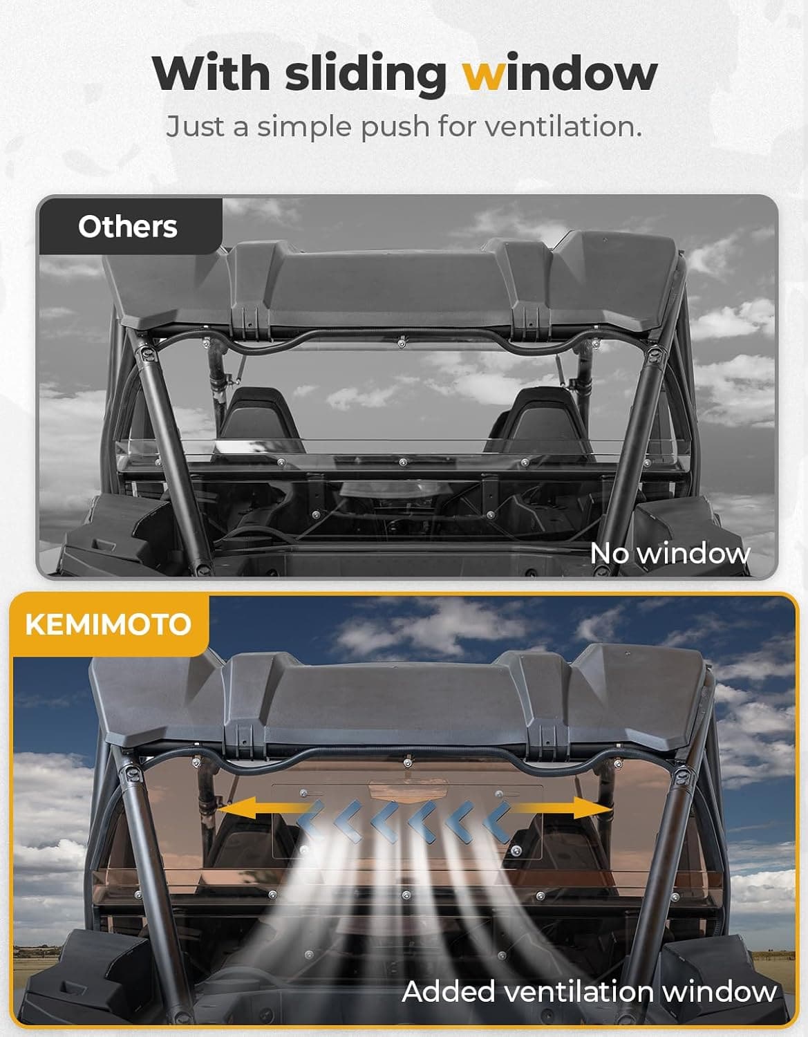 KEMIMOTO RZR XP 1000 Lunotto Posteriore Fume Policarbonato
