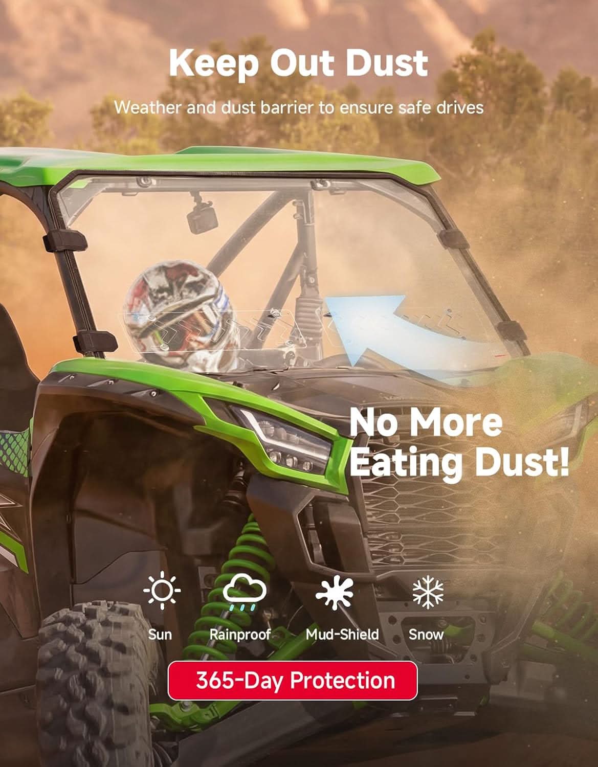 KEMIMOTO 2604 parabrezza anteriore ventilato per Teryx KRX 1000