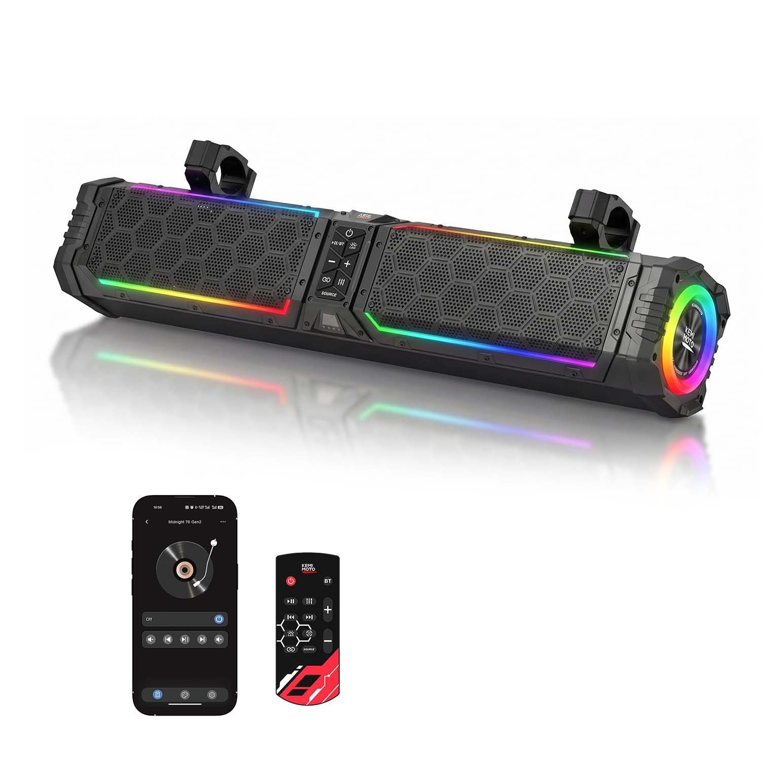KEMIMOTO Midnight 70 Lite Gen2 Soundbar UTV 28" RGB