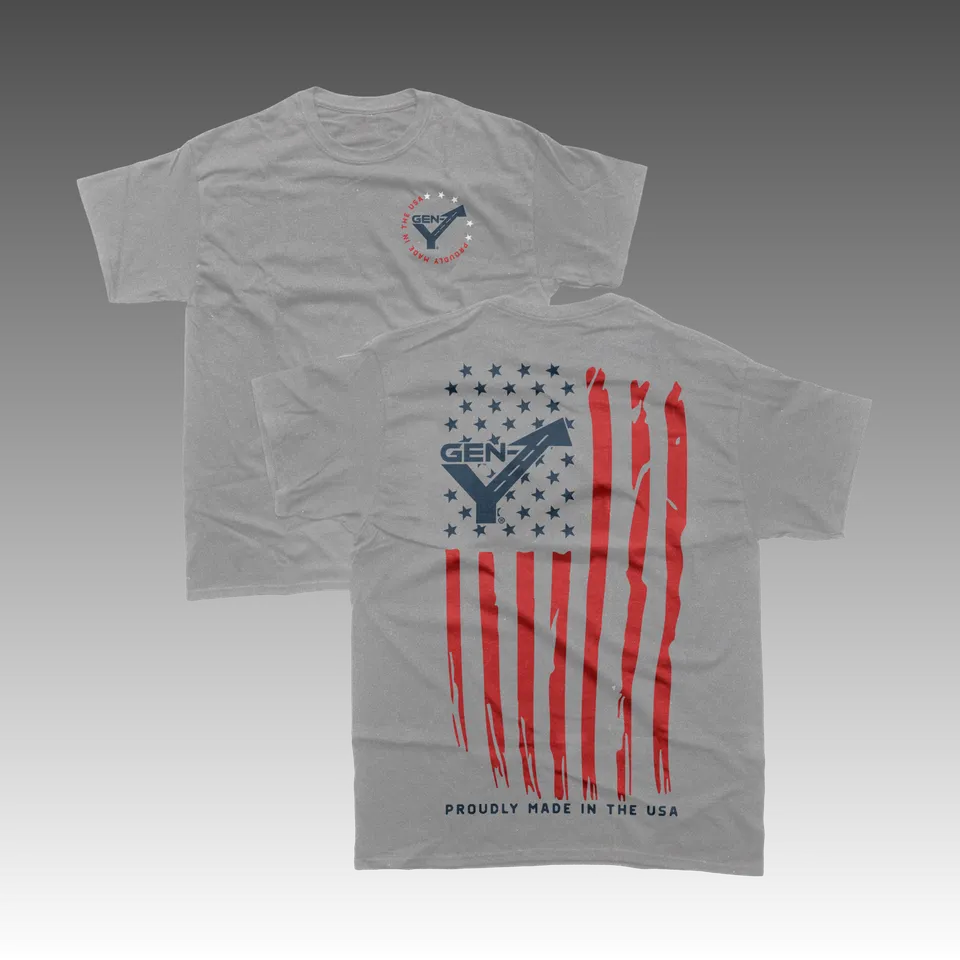 GEN-Y Hitch USA Tee T-Shirt manica corta grigio chiaro cotone