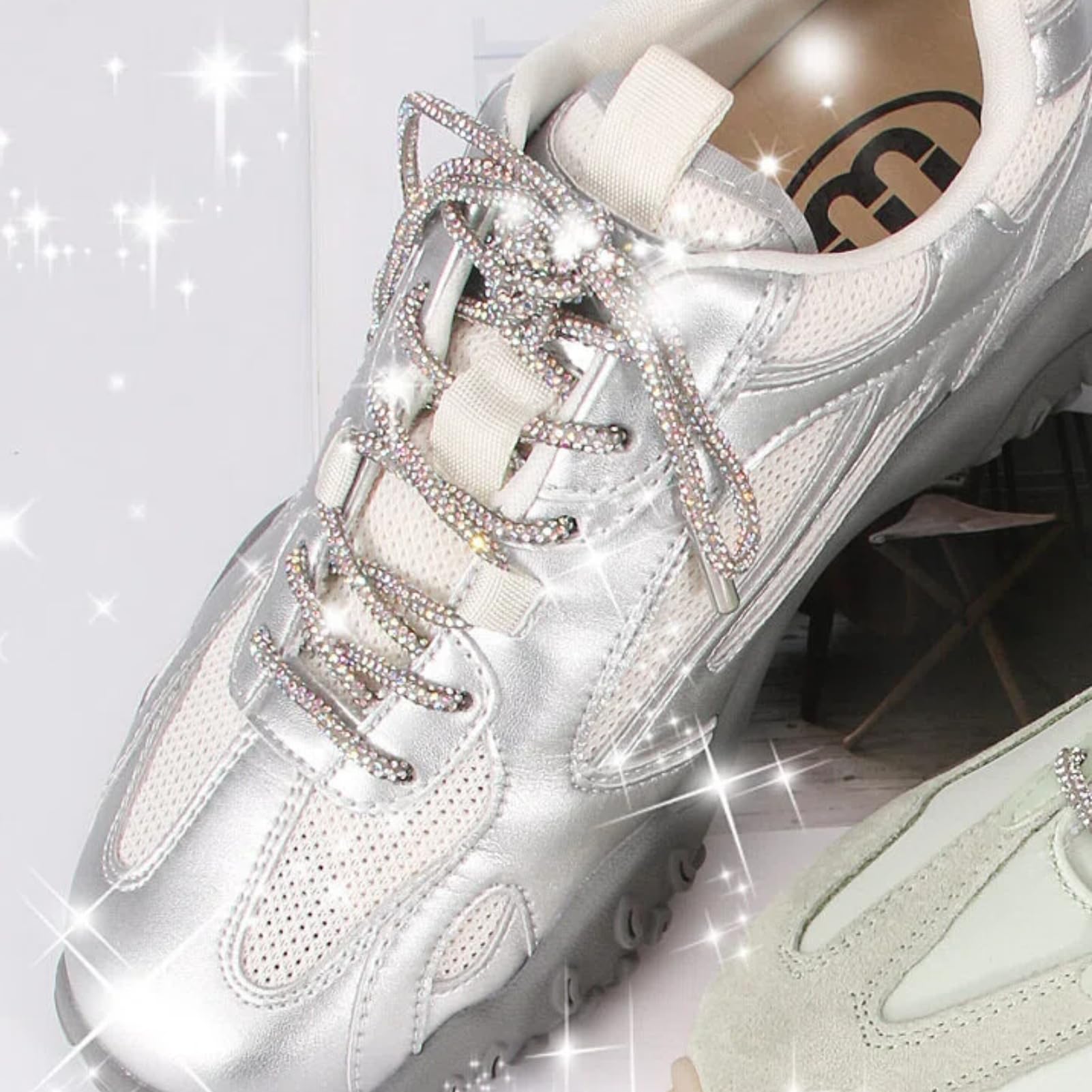 Hapivida lacci per scarpe con strass 120 cm vetro