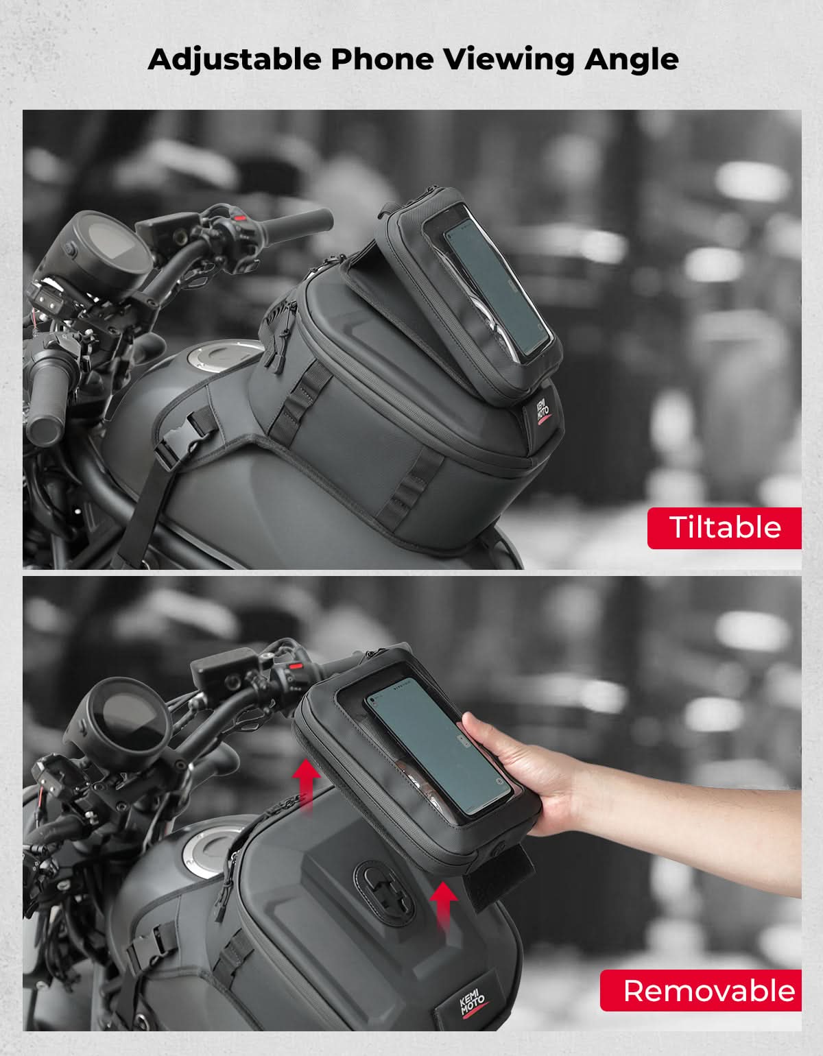Kemimoto borsa serbatoio moto 13-16L rigida