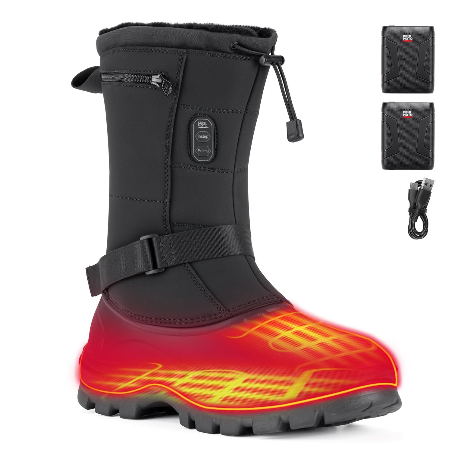 KEMIMOTO Heated Snow Boots stivali riscaldati uomo taglia 43