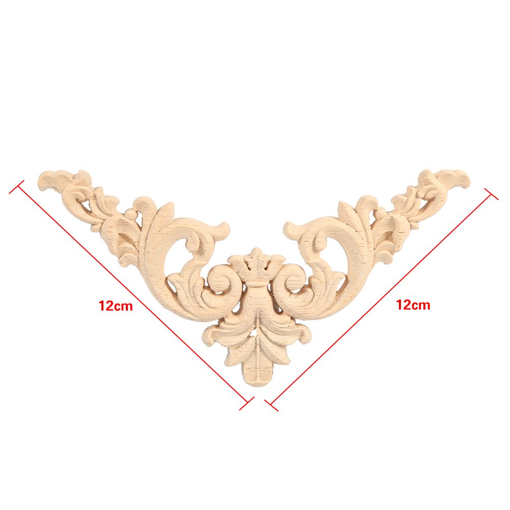 Kuuleyn Applique Legno Fiore 12x12 4 Pezzi Grezze da Verniciare