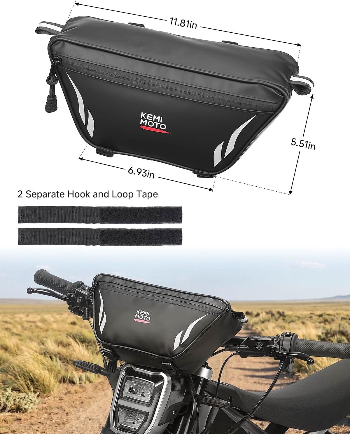 Kemimoto Borsa Manubrio Moto 2,5L impermeabile