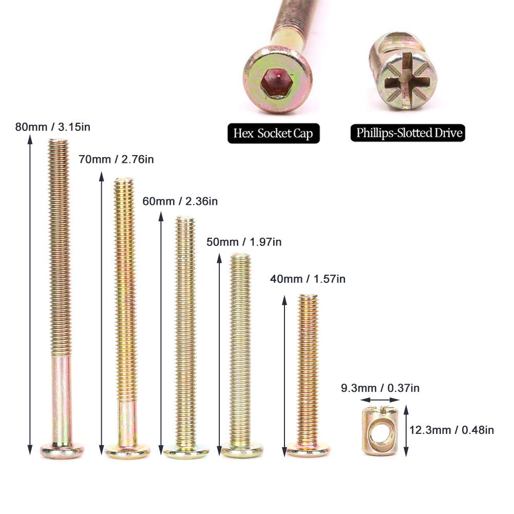 Kuuleyn M6 kit viti dadi 100 pezzi zincato