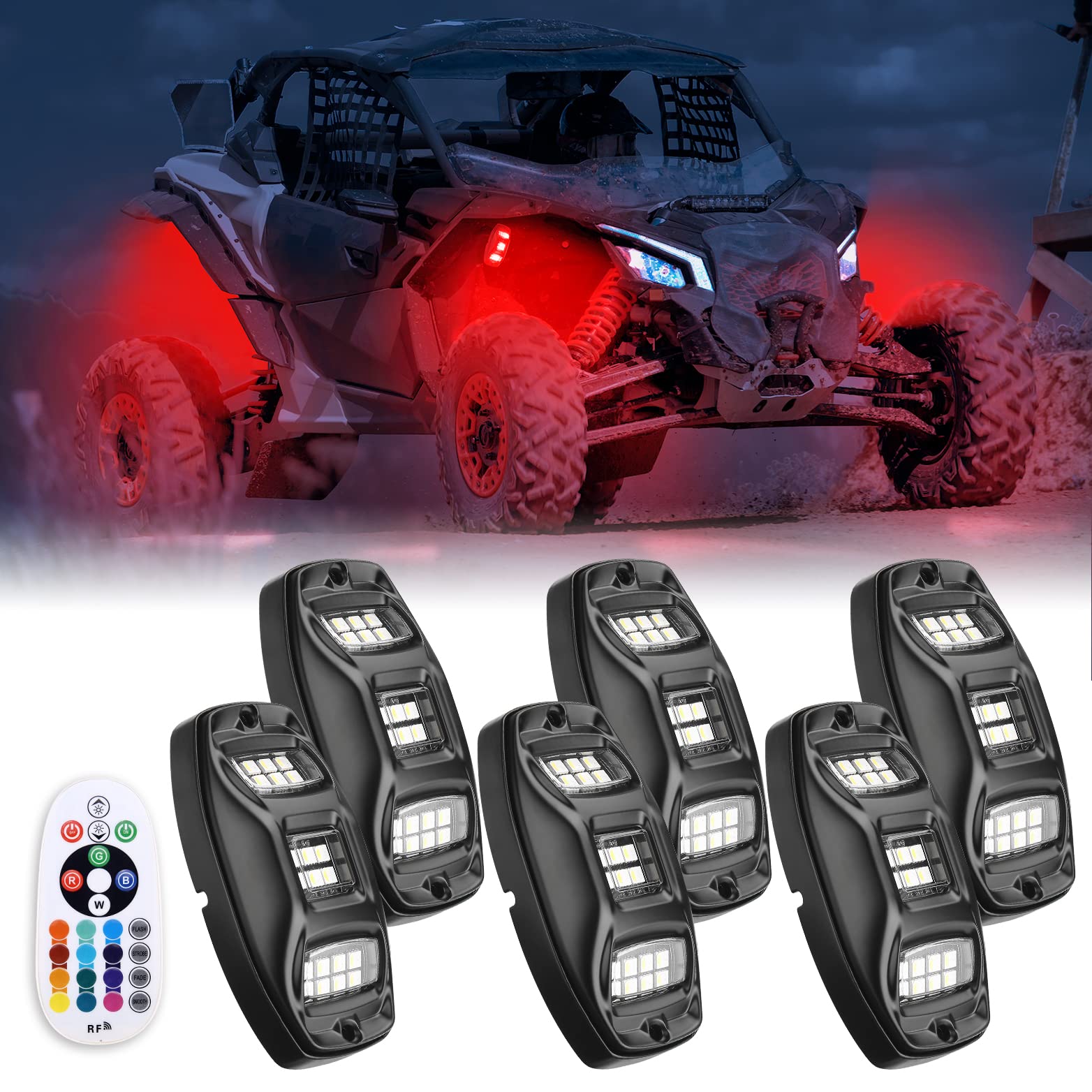KEMIMOTO kit 8 luci rock RGB 9-32V
