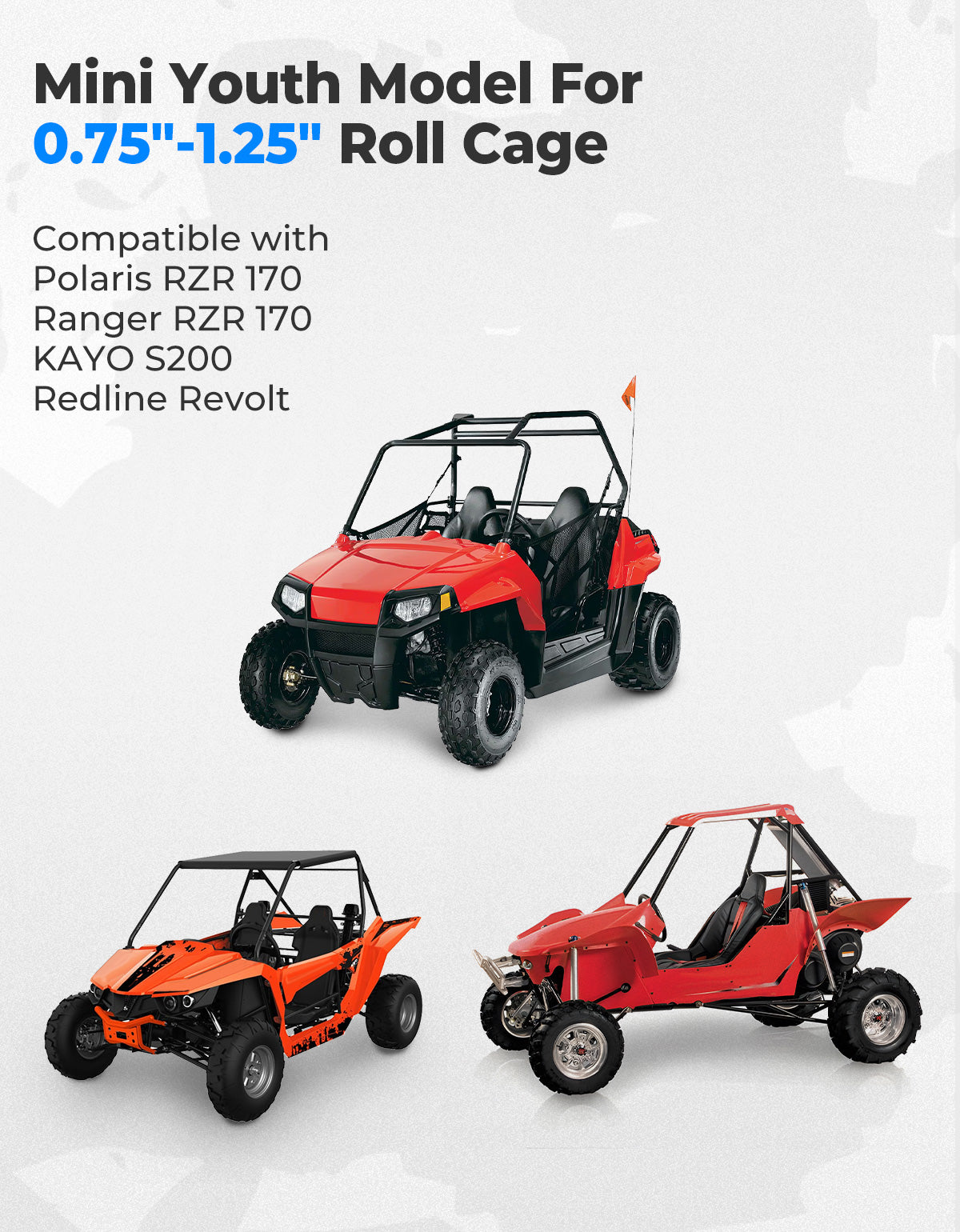 KEMIMOTO RZR 170 specchietti laterali UTV youth coppia
