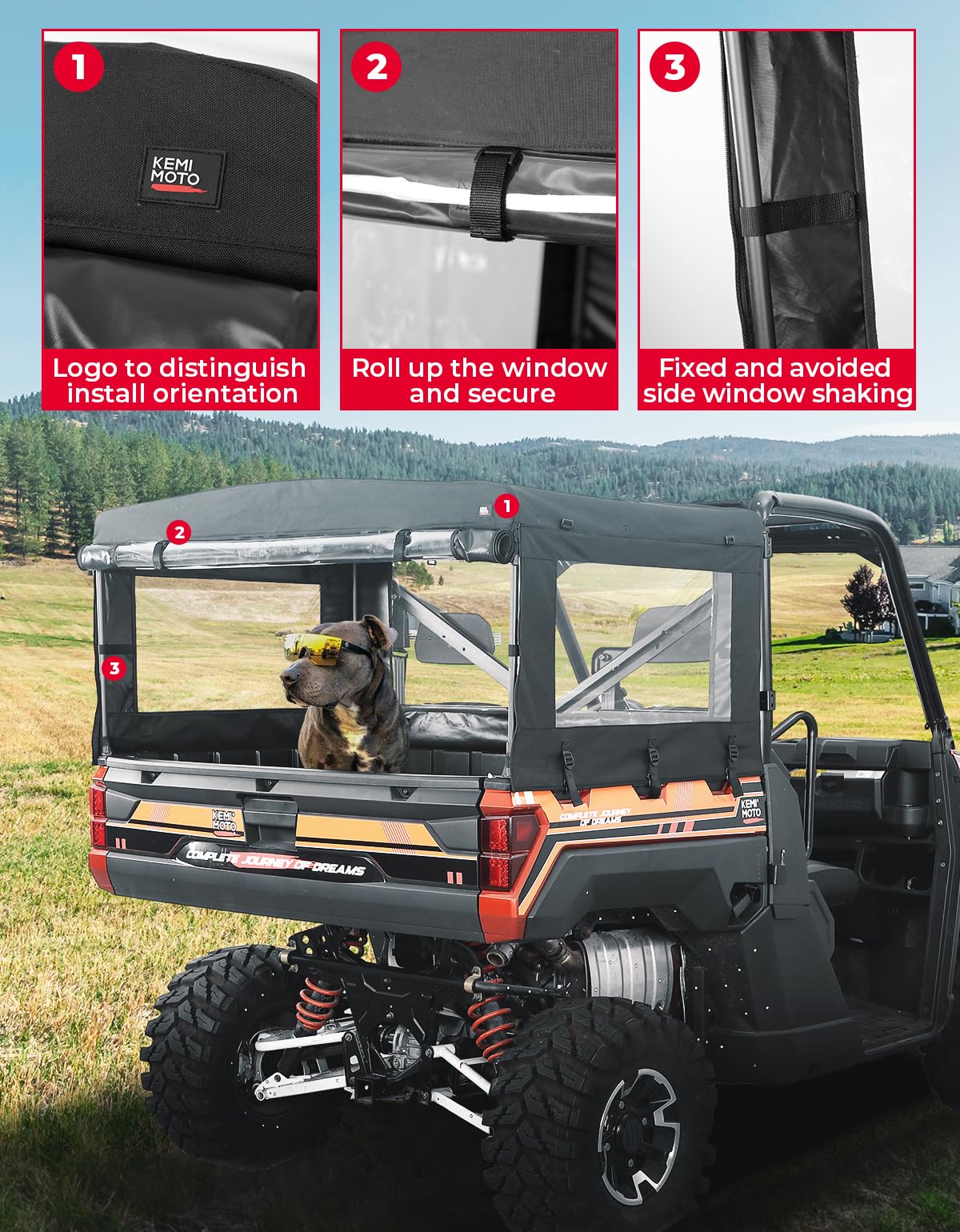KEMIMOTO Copri Cassone Polaris Ranger Tenda Oxford 600D