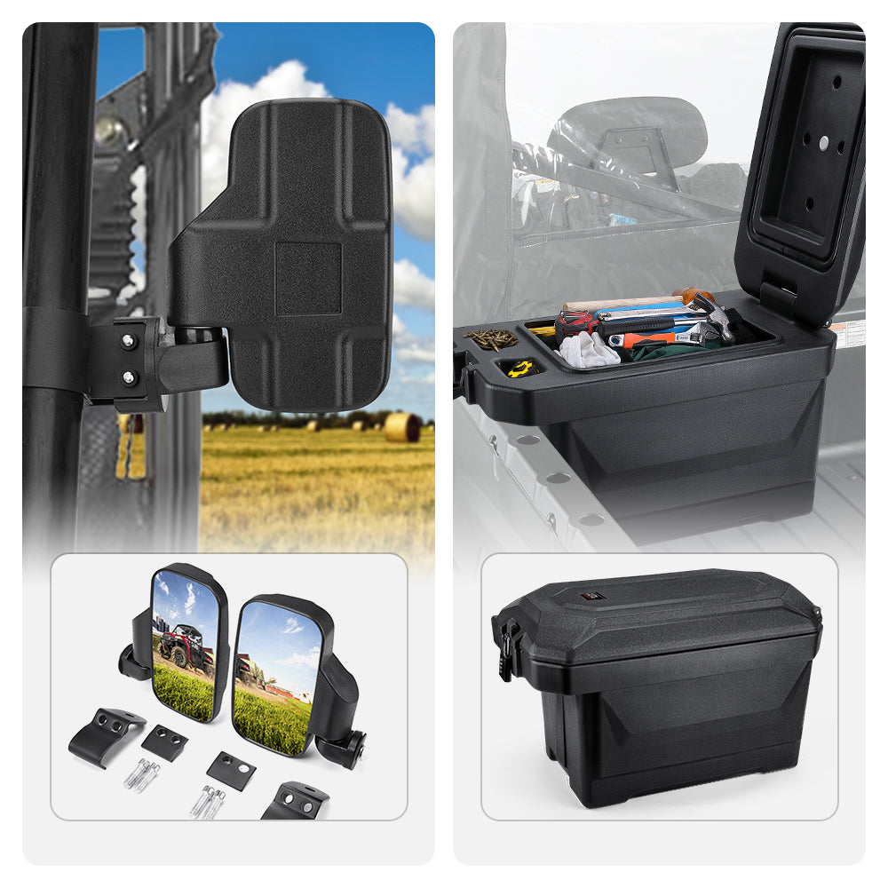 KEMIMOTO kit specchi e bauletto 45L Polaris Ranger