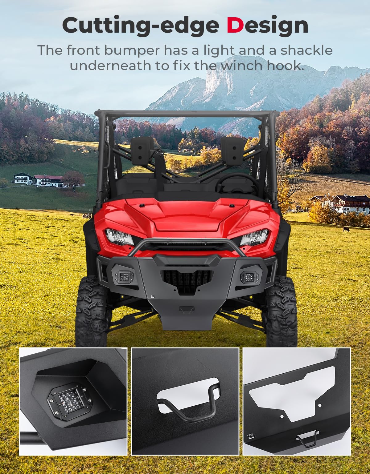 KEMIMOTO Pioneer 1000 paraurti anteriore con luci