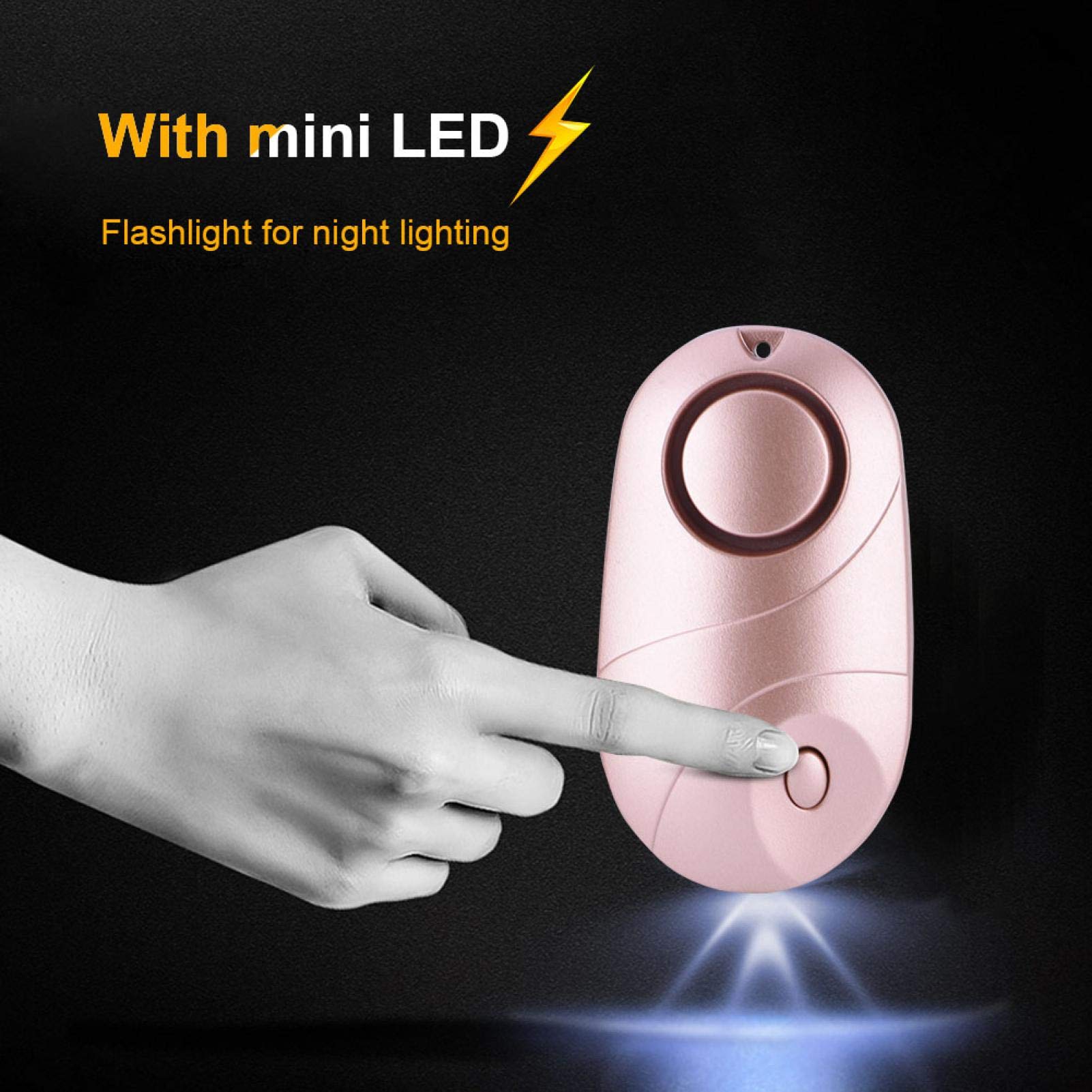 Kuuleyn allarme portachiavi 130dB LED allarme personale oro rosa