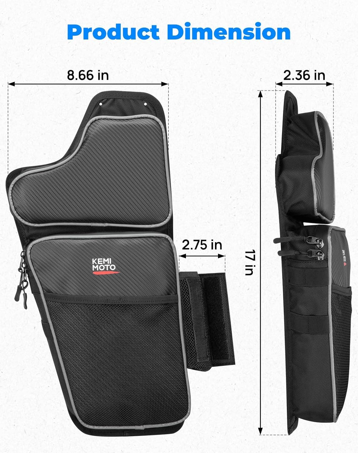 KEMIMOTO General 1000 borsa porta anteriore 2 pezzi