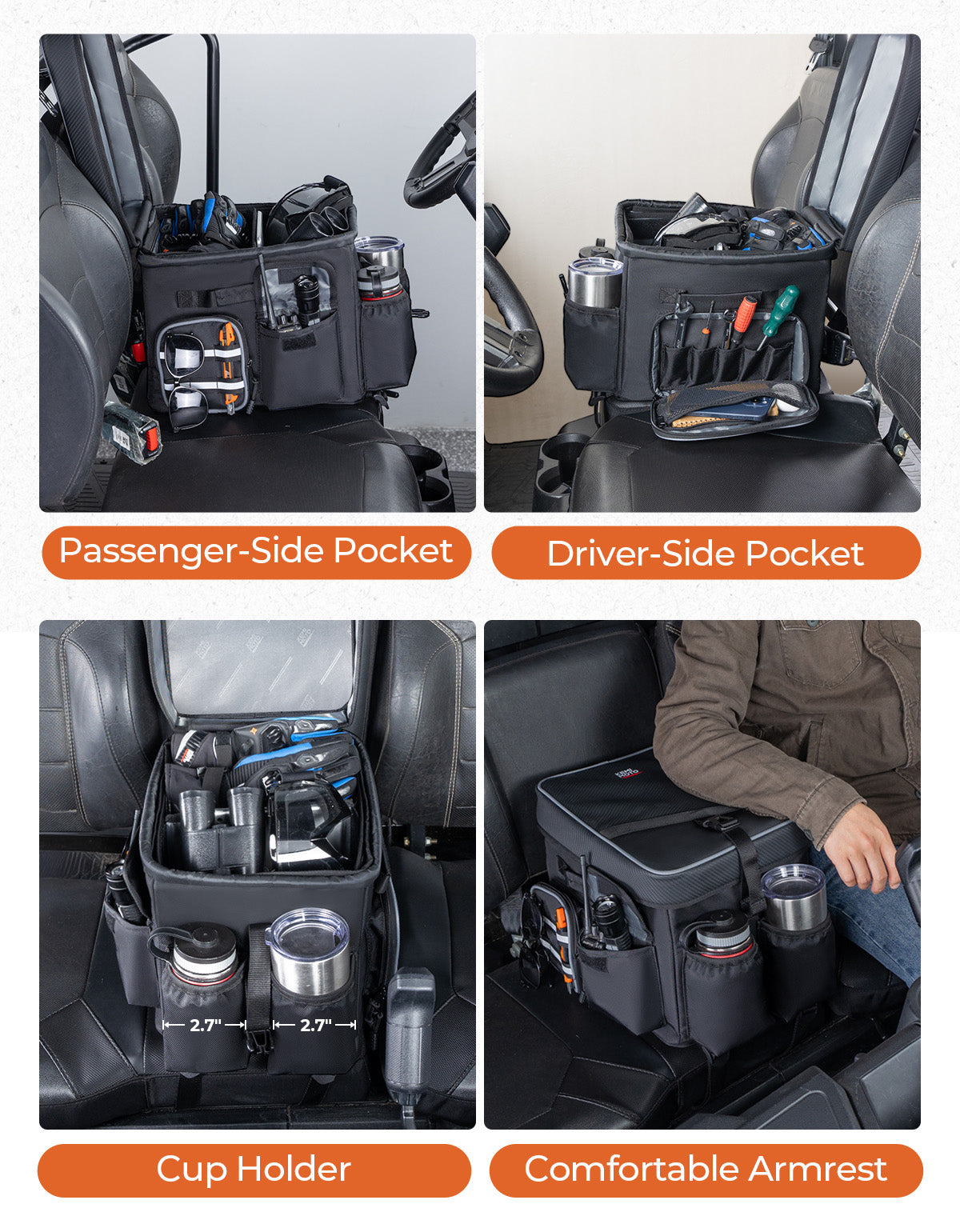 KEMIMOTO borsa sedile UTV 18L portabevande console centrale