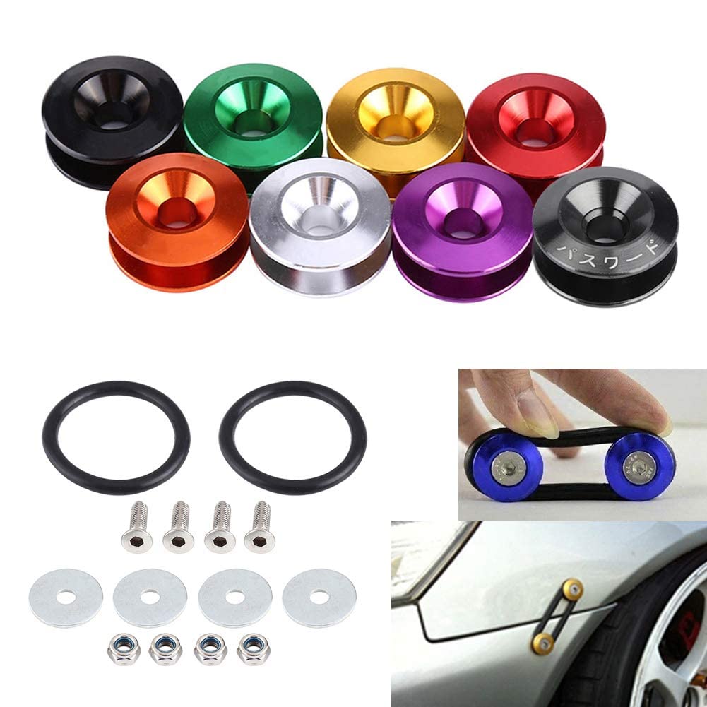 Kuuleyn Kit Sgancio Rapido Paraurti Auto Argento 4 Pezzi Alluminio