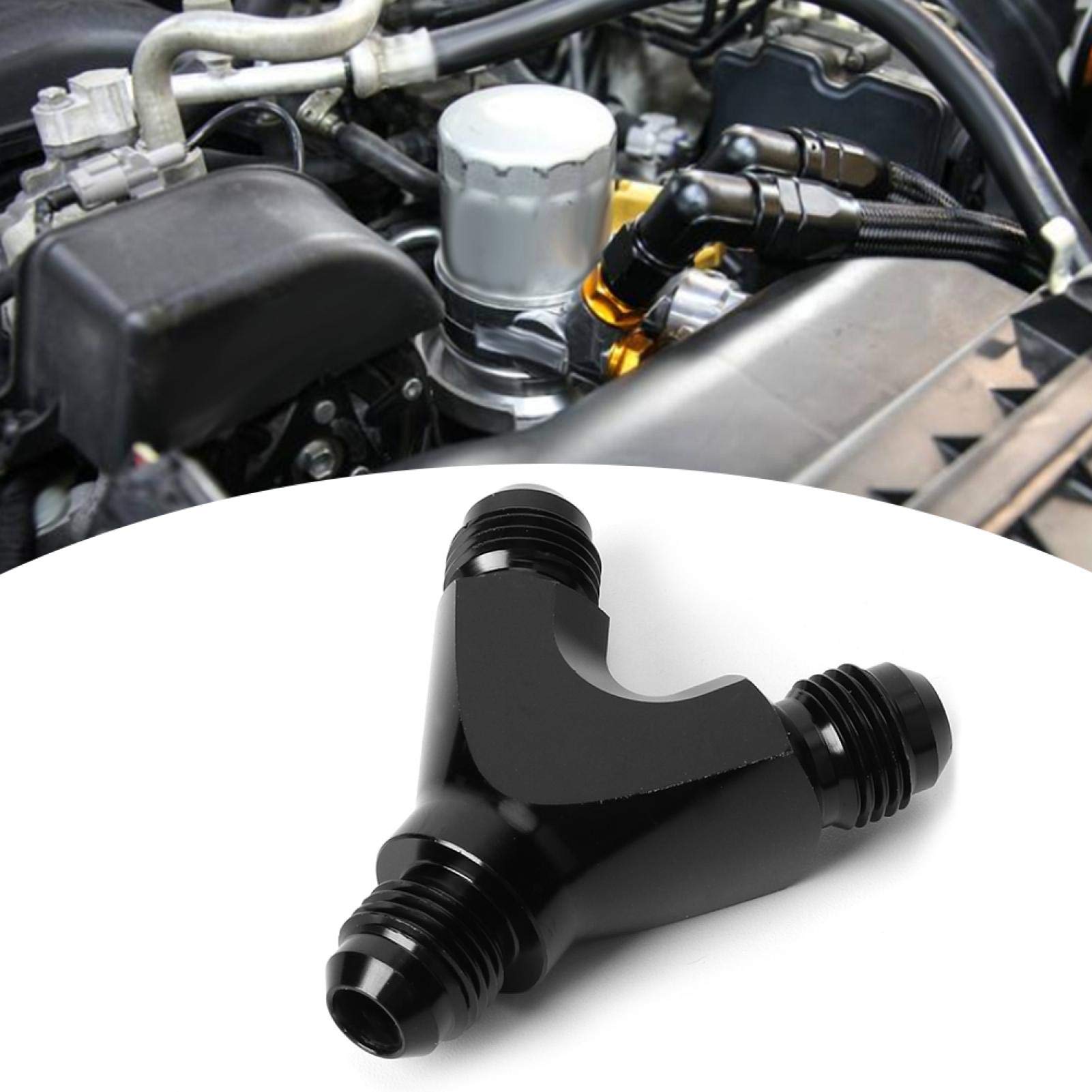 Kuuleyn Raccordo Y 6AN Adattatore 3 Vie Alluminio Nero Maschio