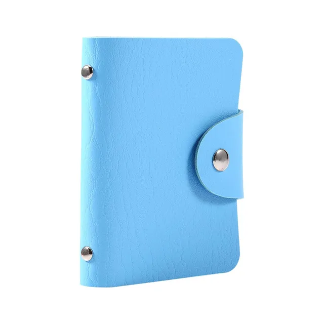 Kuuleyn porta biglietti pelle PU blu 24 carte chiusura