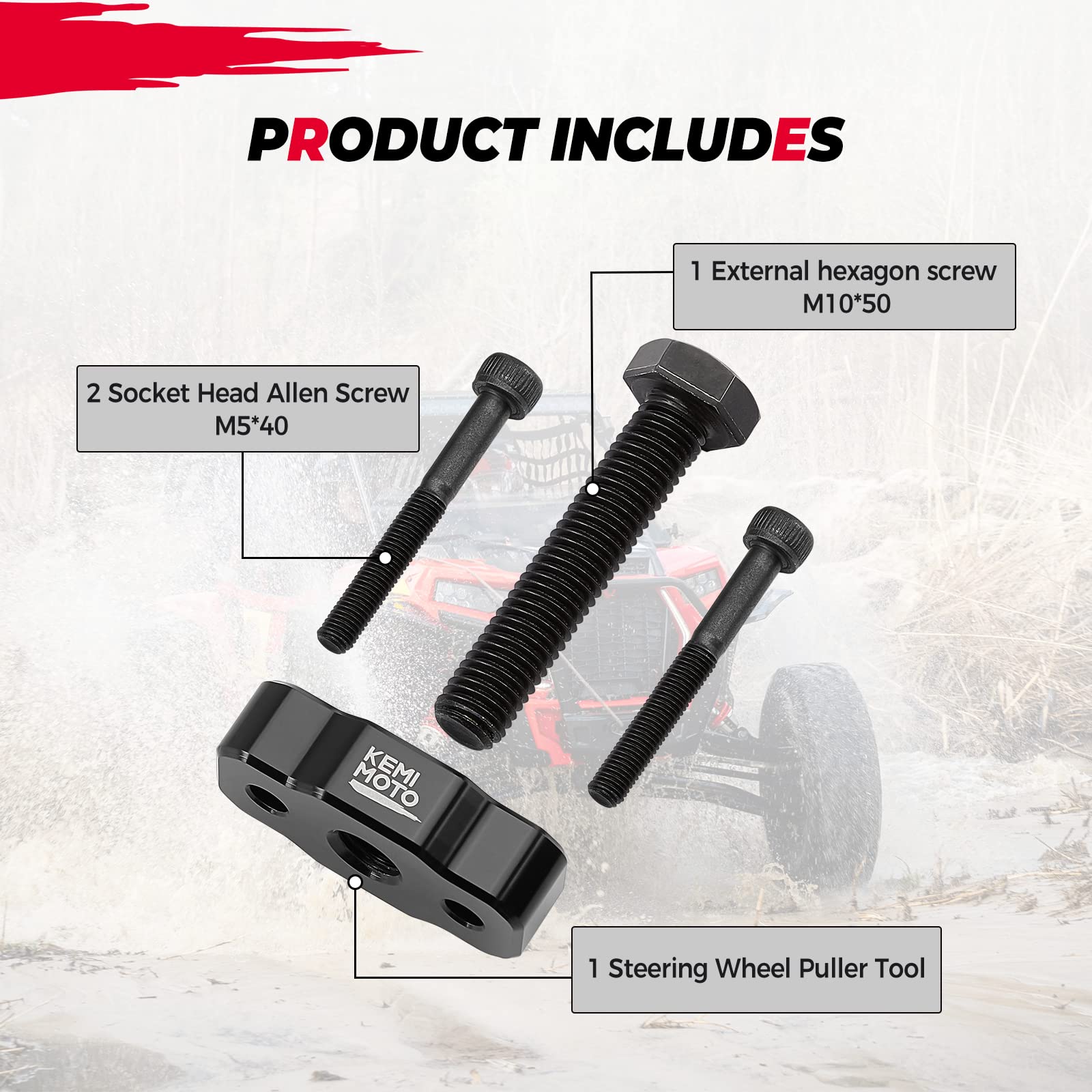 KEMIMOTO RZR XP 1000 estrattore volante alluminio filettato