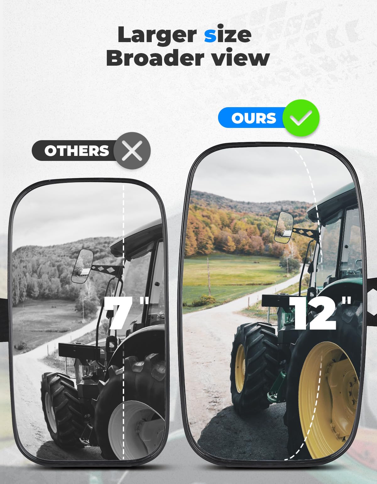 Kemimoto John Deere specchietti trattore grandangolari