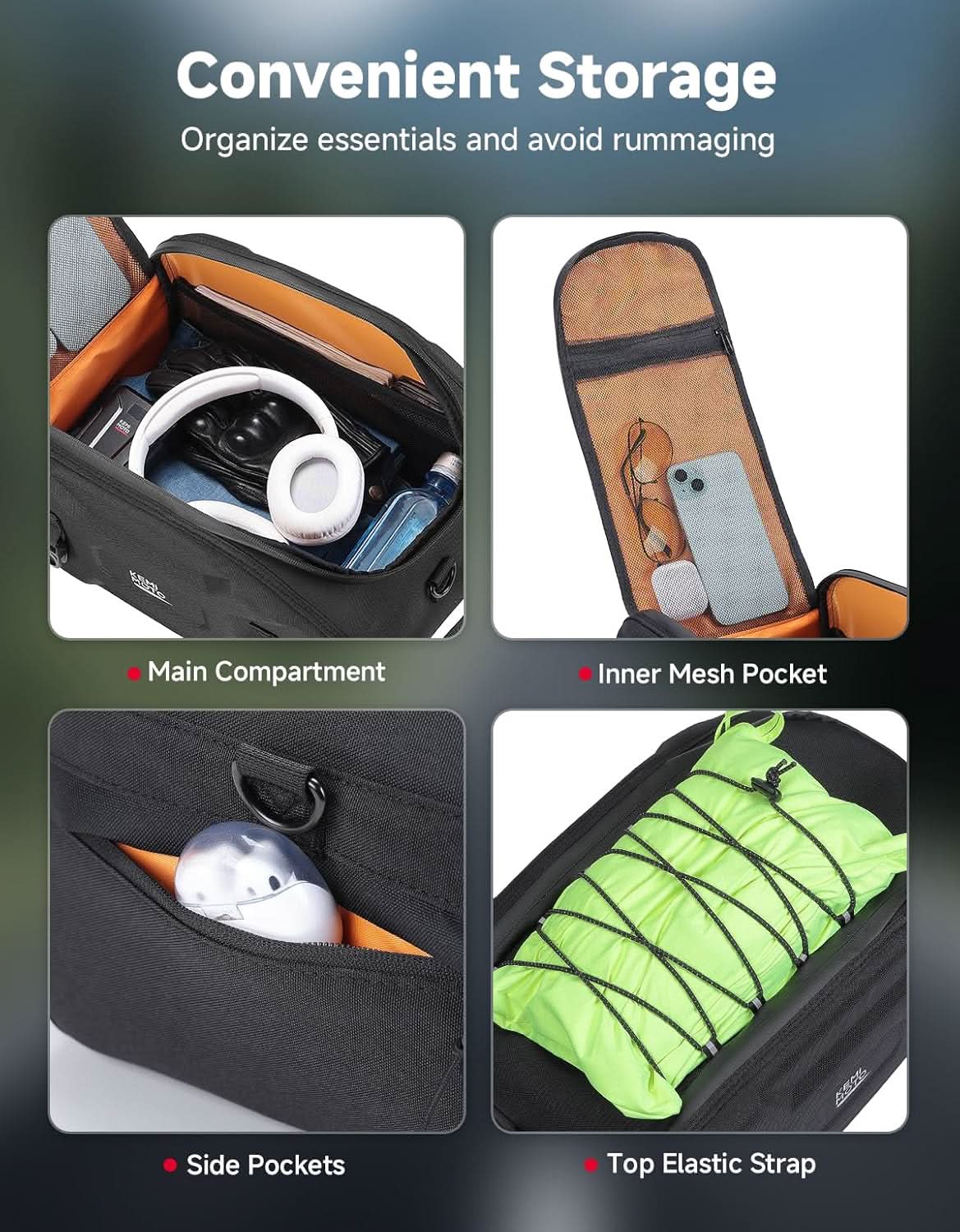 KEMIMOTO Borsa posteriore moto impermeabile 13L guscio rigido