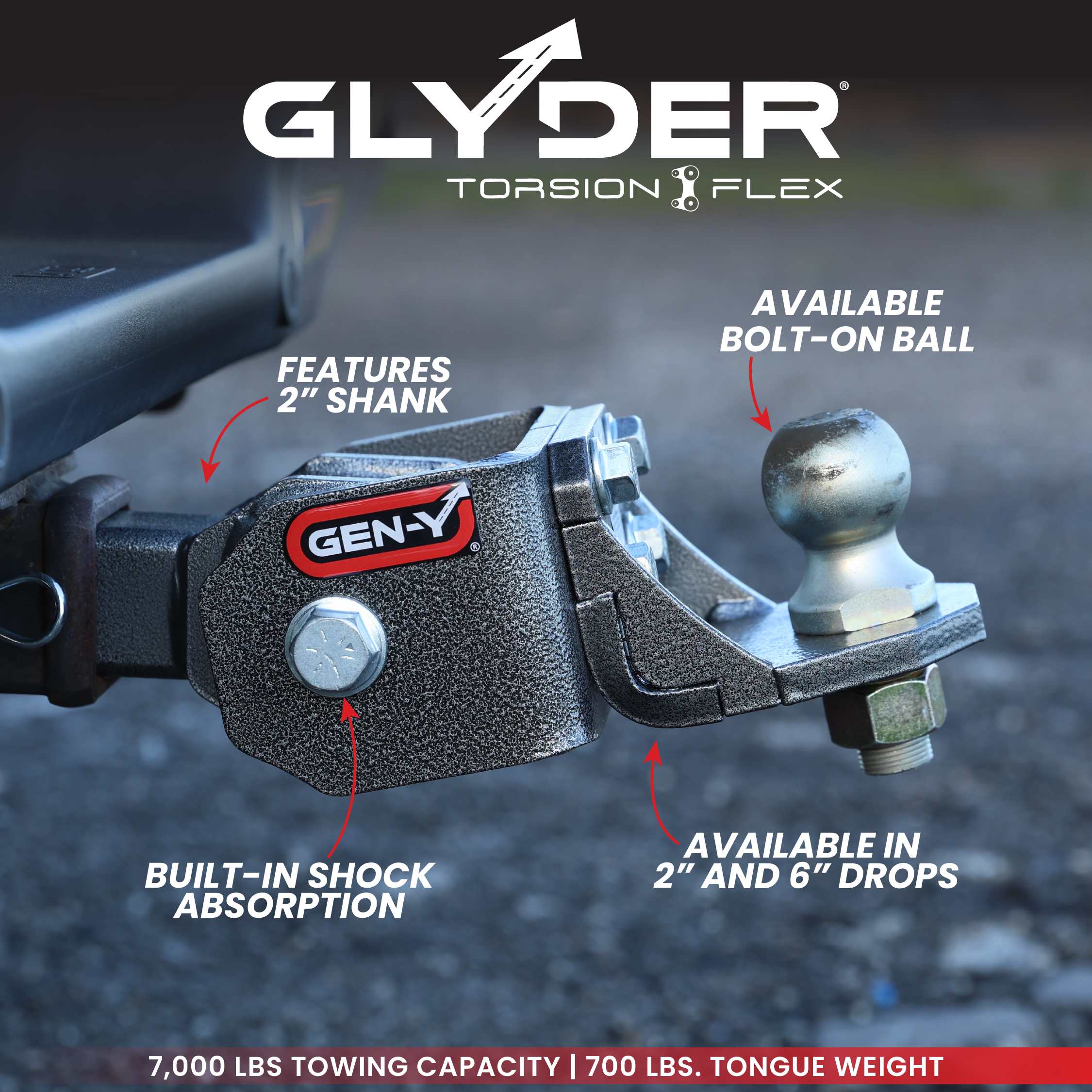 GEN-Y GLYDER 7K gancio traino con sfera Torsion-Flex