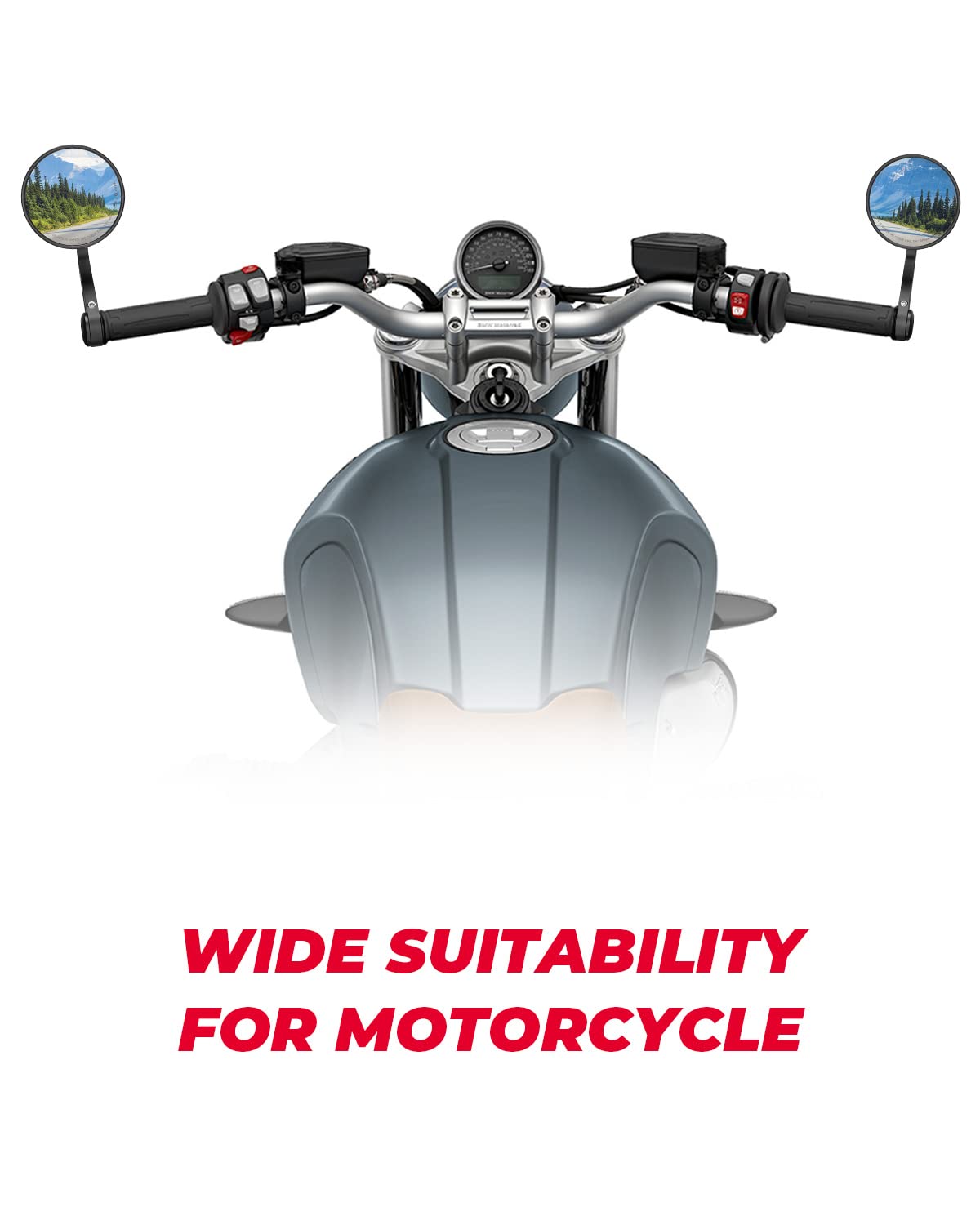 KEMIMOTO Universale Specchietti Manubrio Moto 7/8" Alluminio