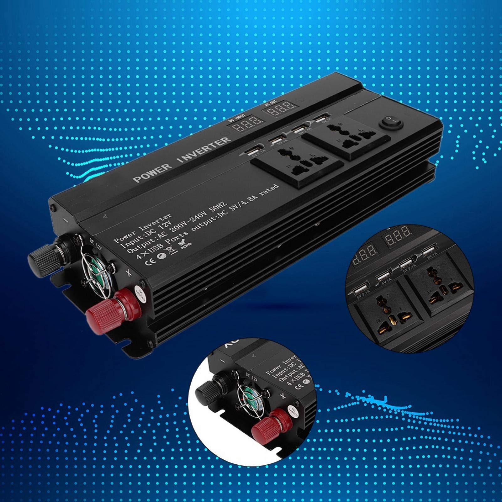 Kuuleyn Inverter Auto 4000W 12V-220V con USB e LCD