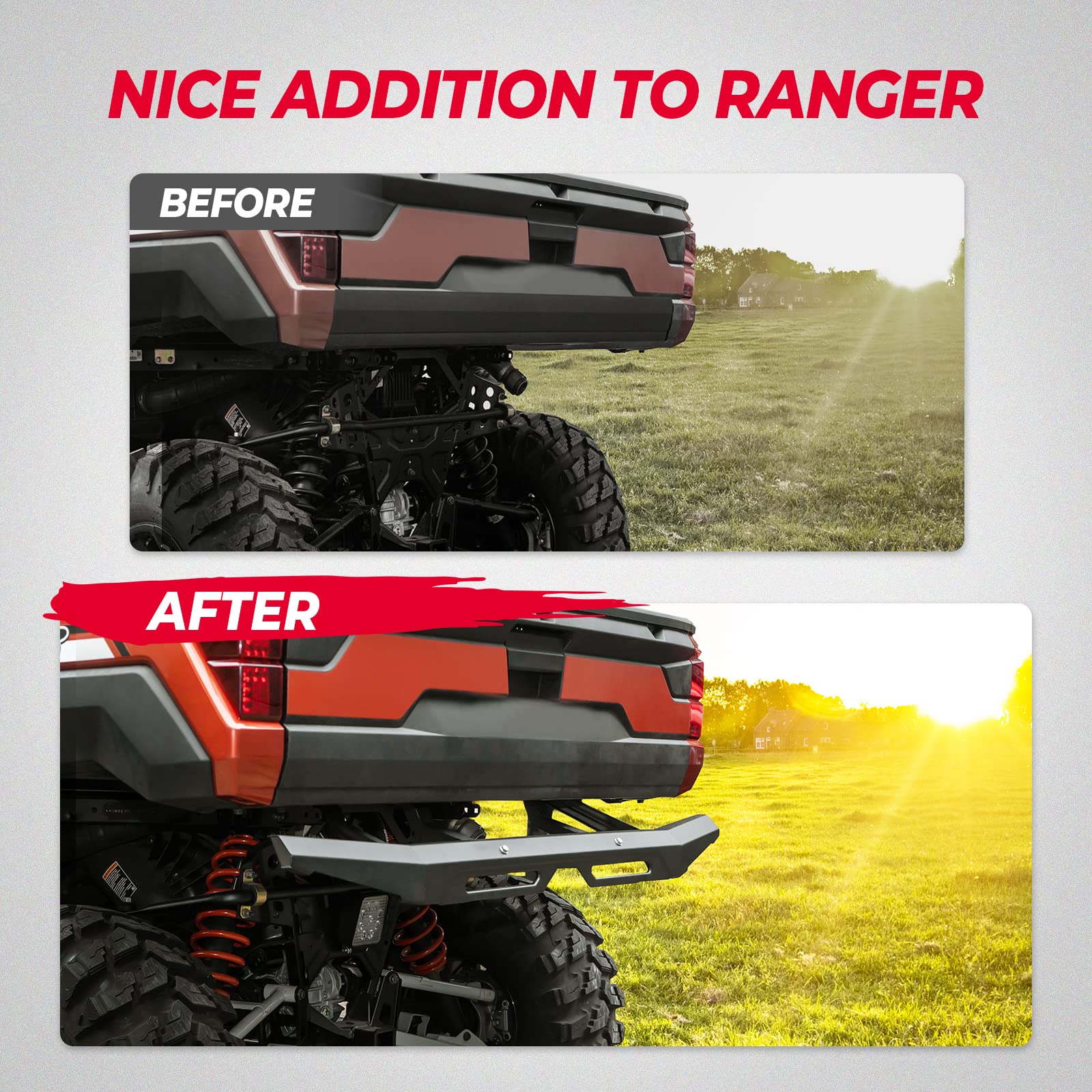 Kemimoto Paraurti Posteriore Acciaio per Polaris Ranger XP 1000