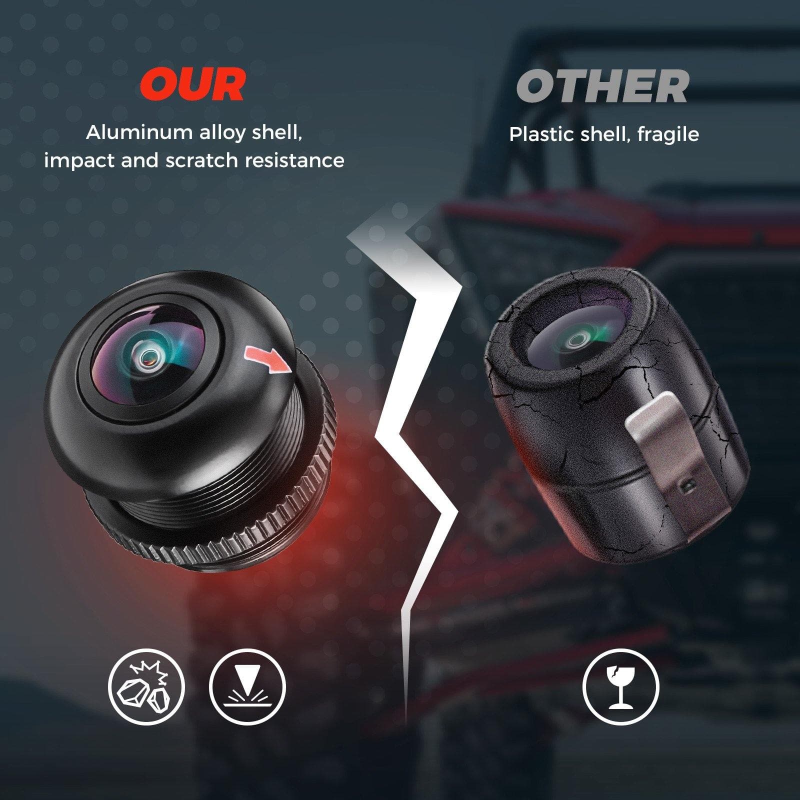KEMIMOTO RZR telecamera anteriore 170° HD 720P