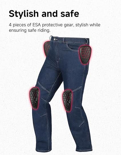 Kemimoto Stretch jeans moto elasticizzati con protezioni S-2XL