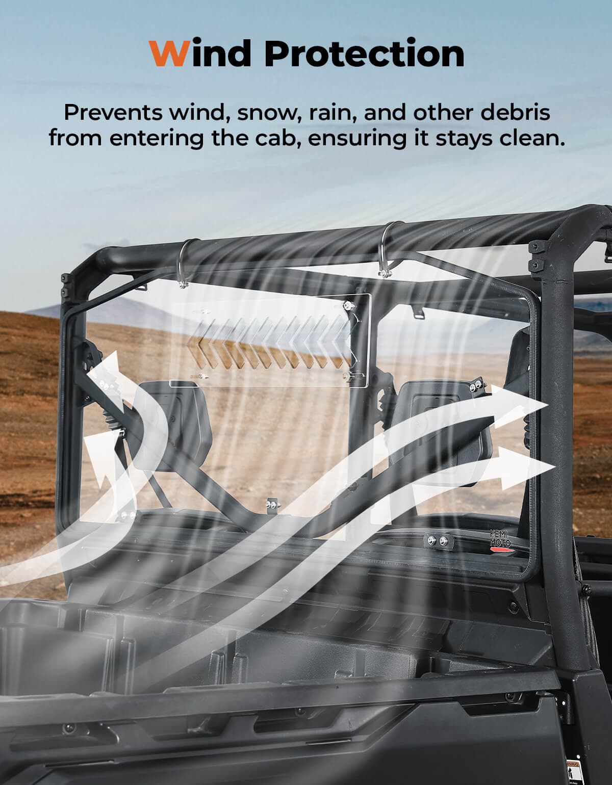Kemimoto Defender HD5-HD10 parabrezza posteriore scorrevole